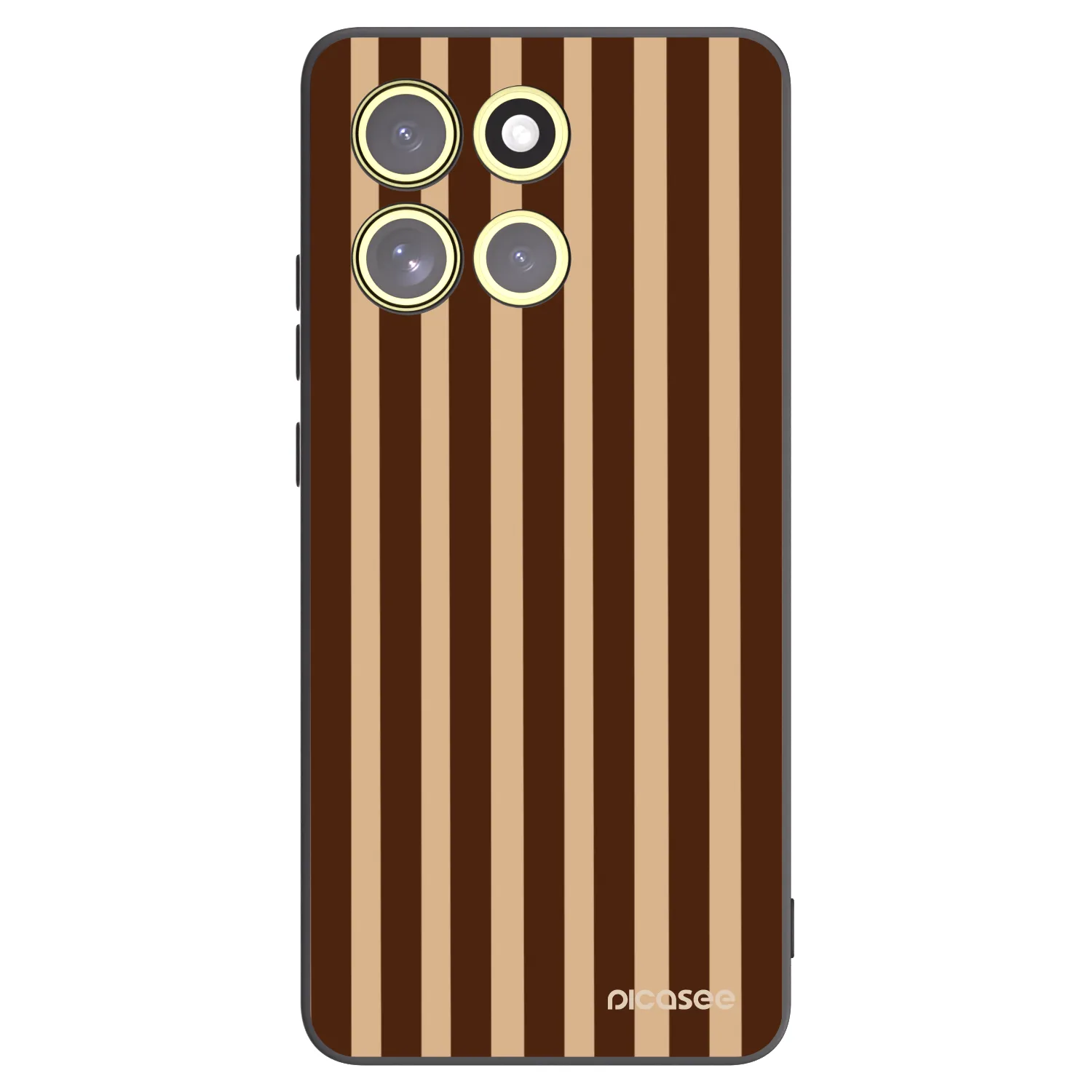 Picasee silikónový čierny obal pre Motorola Moto G86 Power 5G - Brown lines
