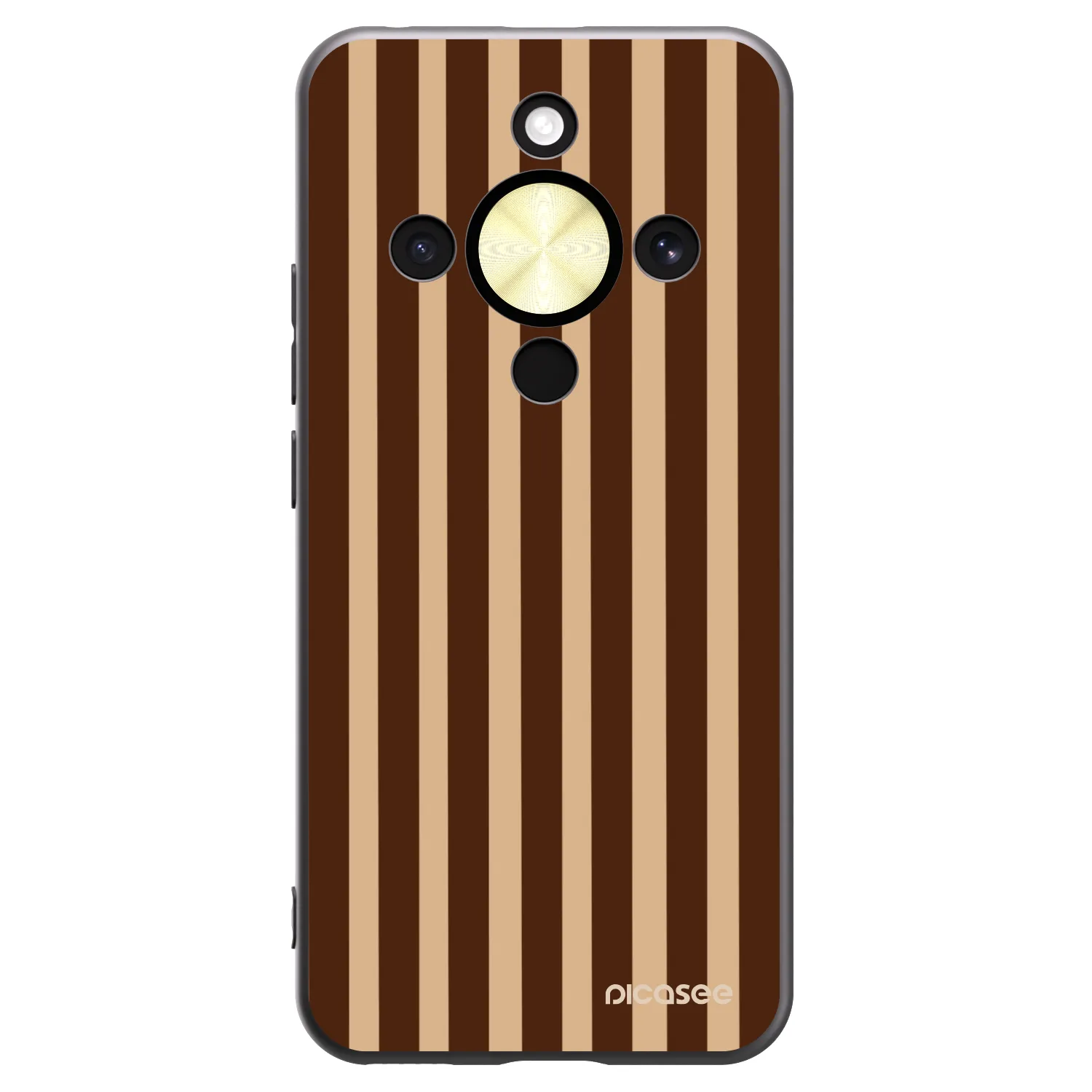 Picasee silikónový čierny obal pre Honor Magic8 Lite 5G - Brown lines