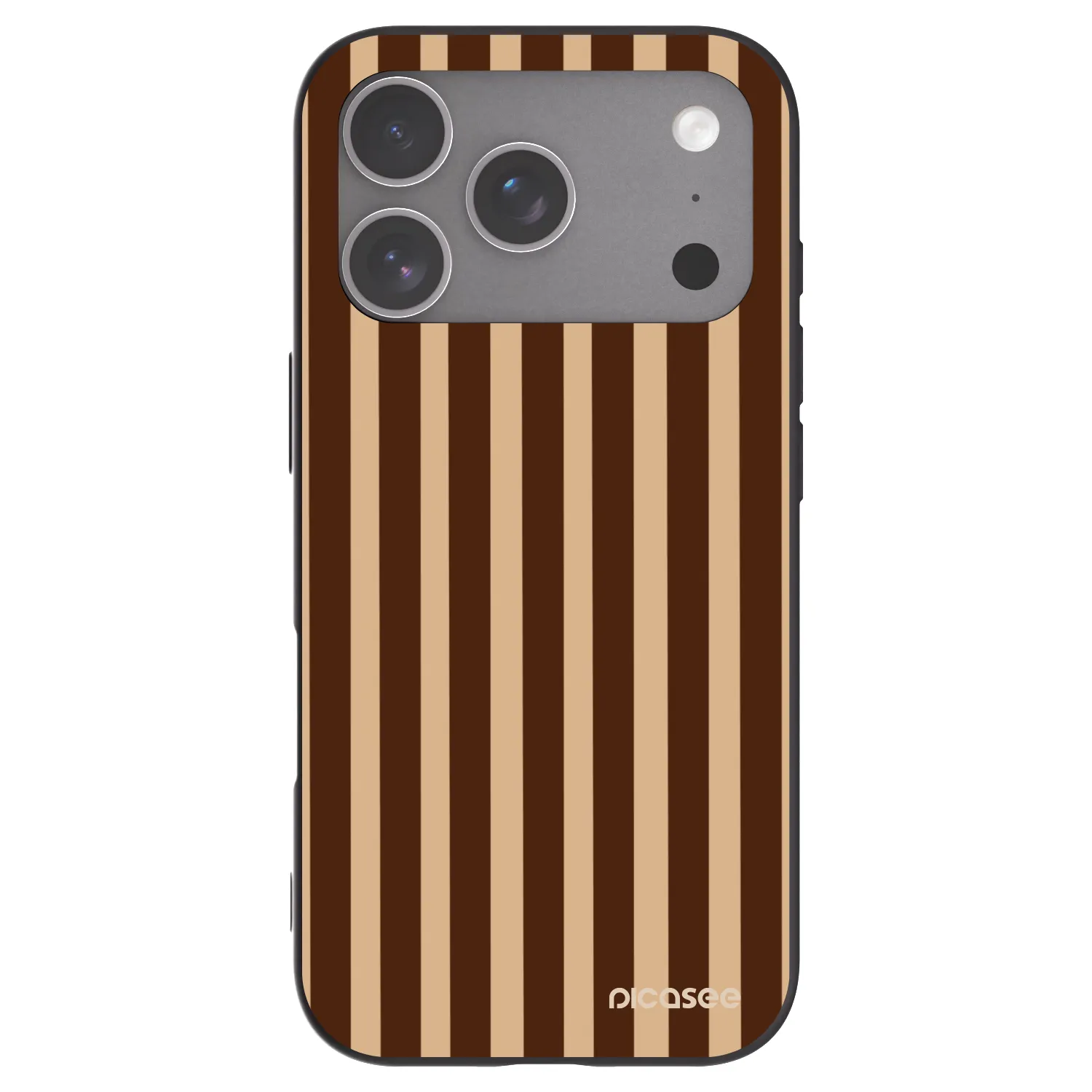 Picasee silikónový čierny obal pre Apple iPhone 18 Pro - Brown lines