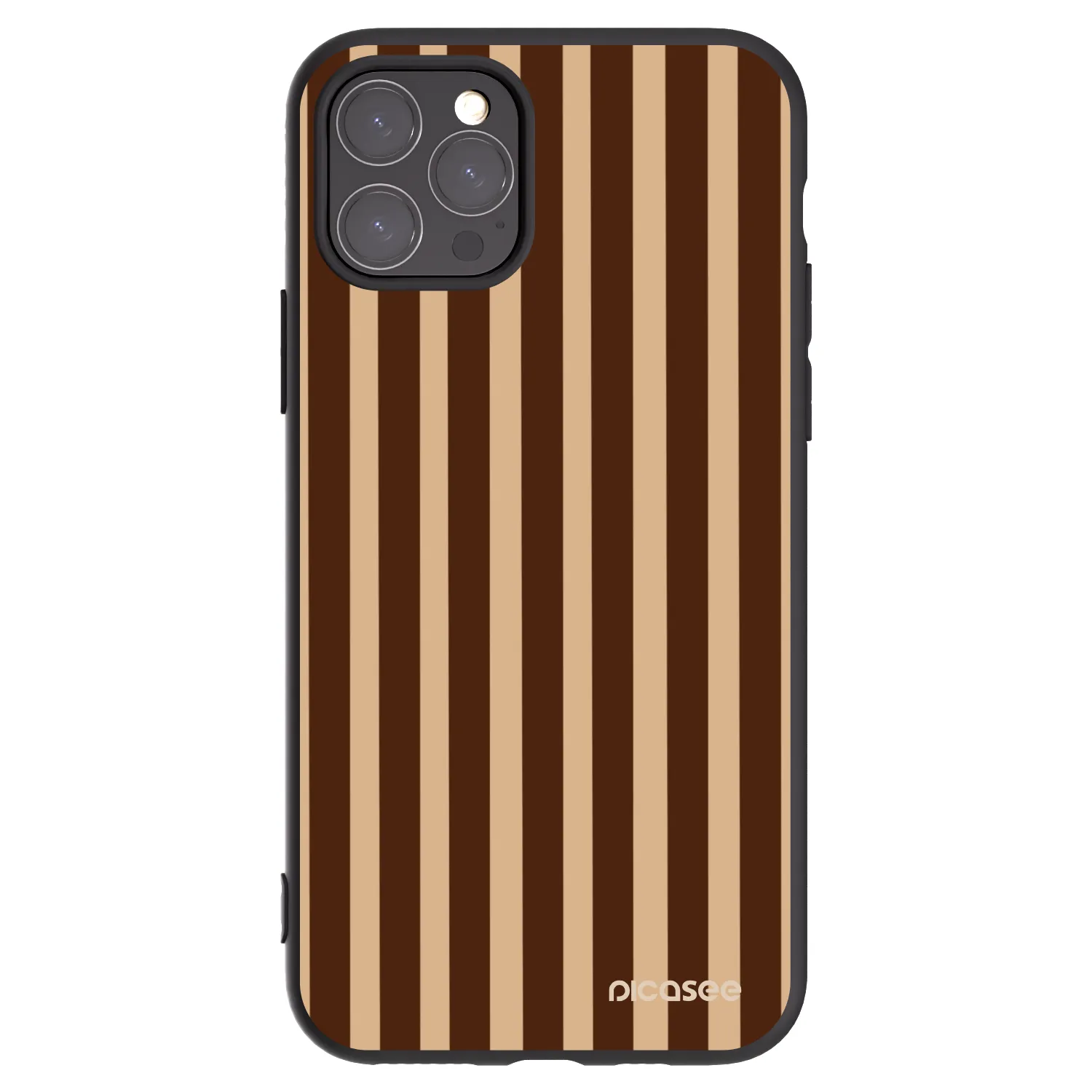 Picasee silikónový čierny obal pre Apple iPhone 11 Pro - Brown lines