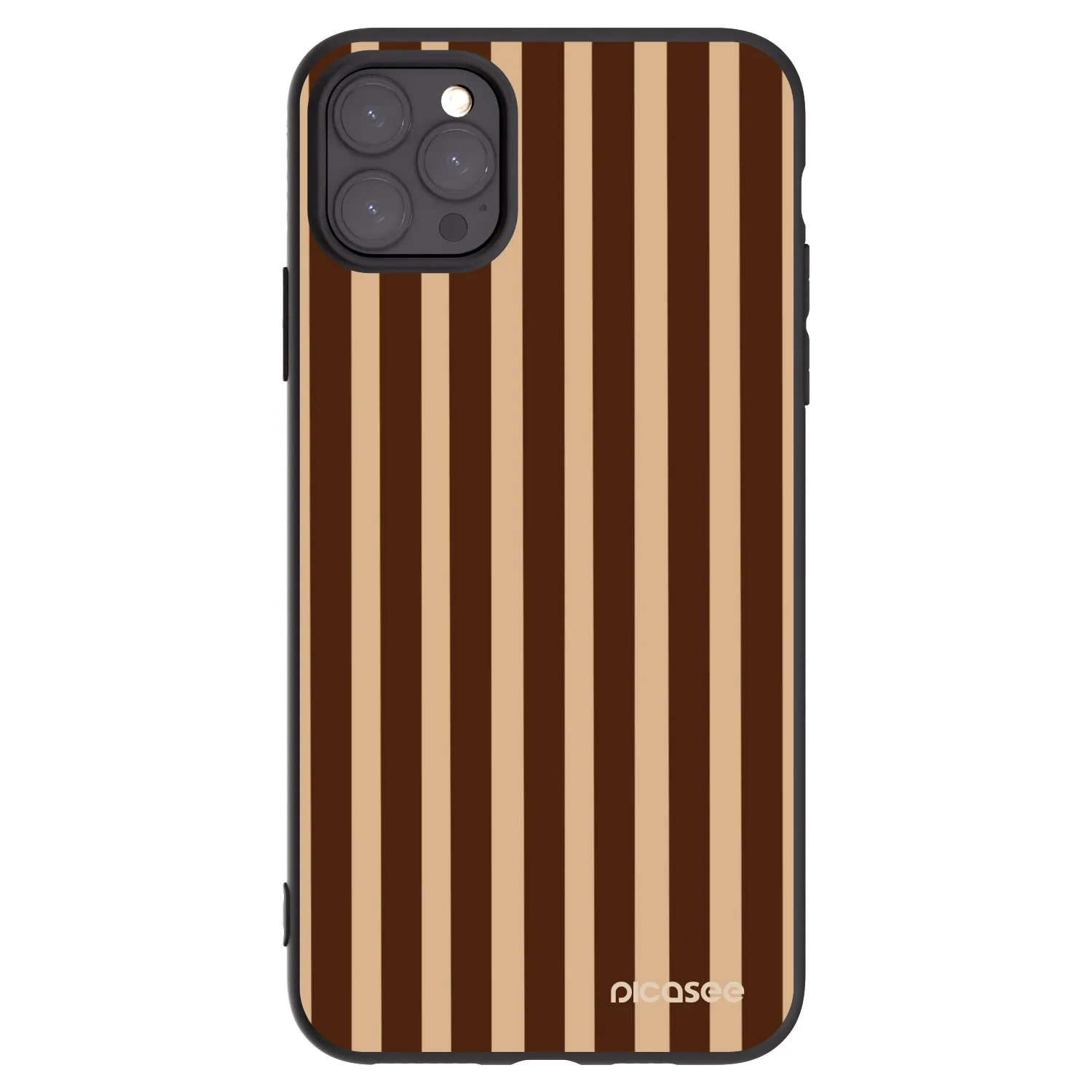 Picasee silikónový čierny obal pre Apple iPhone 11 Pro Max - Brown lines