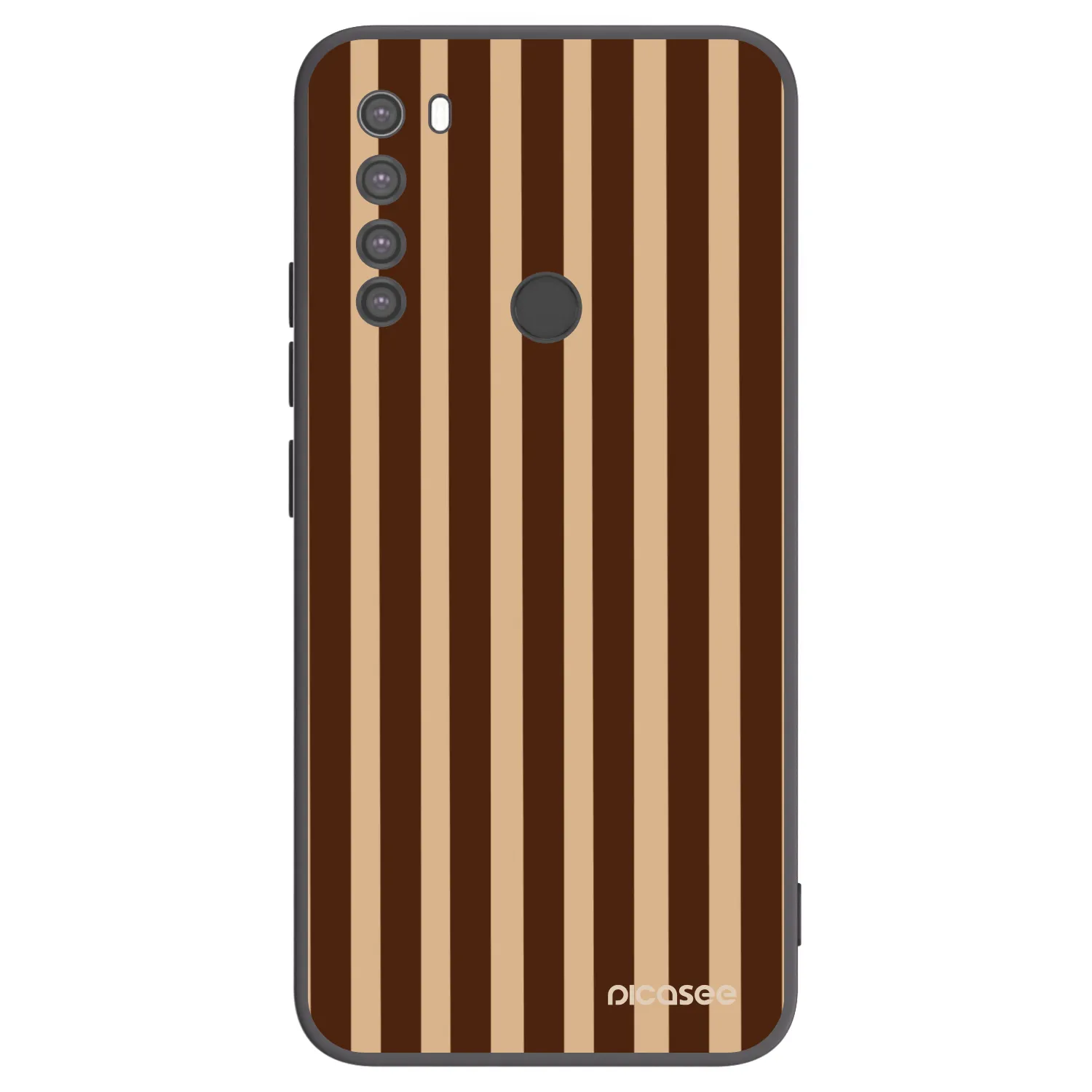 Picasee silikónový čierny obal pre Xiaomi Redmi Note 8 - Brown lines