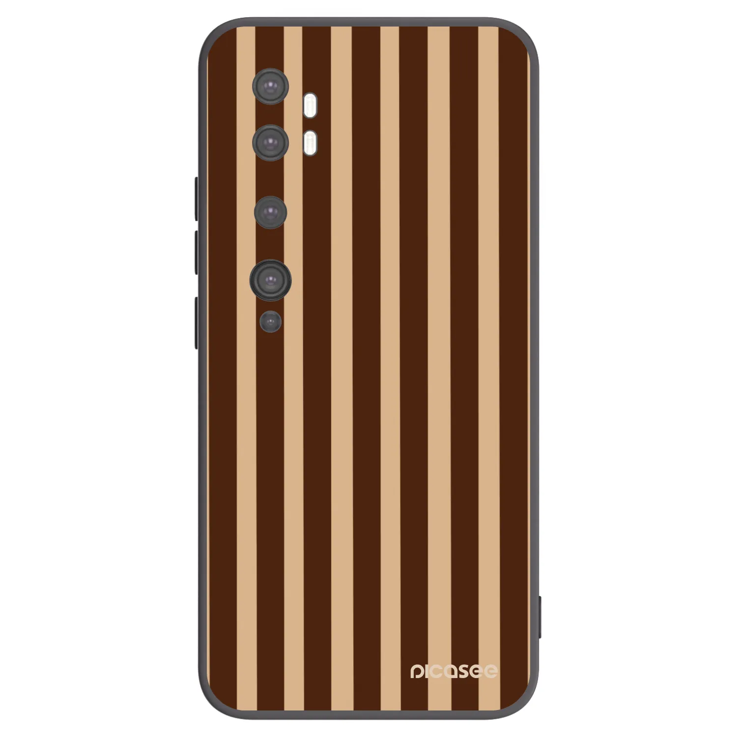Picasee silikónový čierny obal pre Xiaomi Mi Note 10 (Pro) - Brown lines
