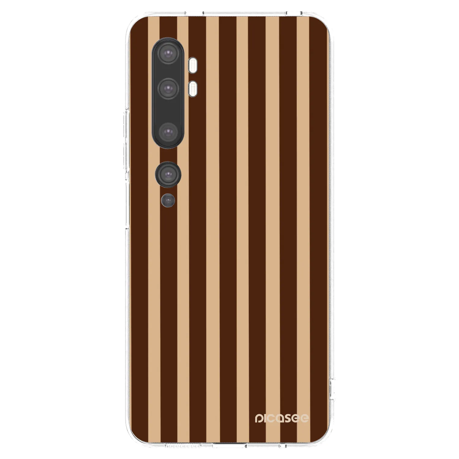 Picasee silikónový prehľadný obal pre Xiaomi Mi Note 10 (Pro) - Brown lines