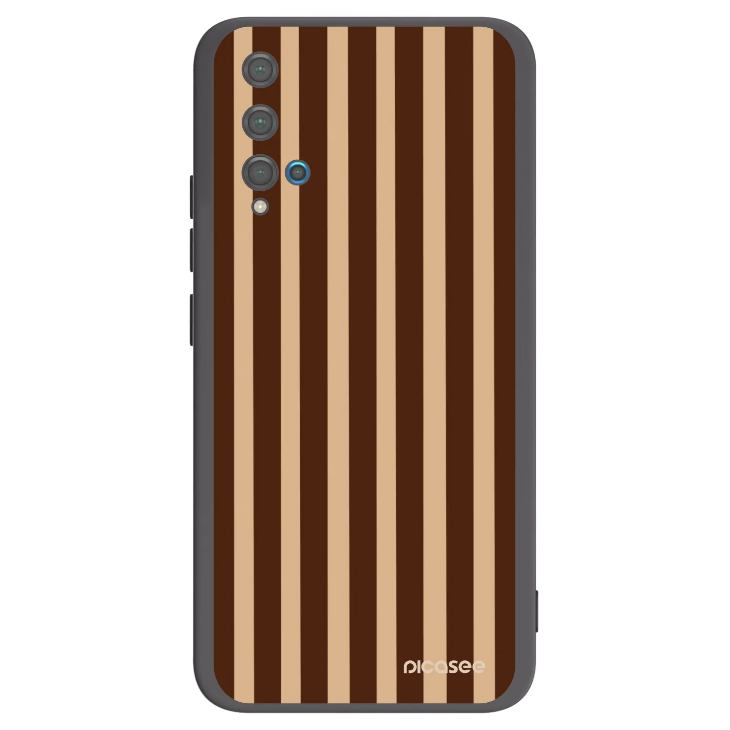 Picasee silikónový čierny obal pre Huawei Nova 5T - Brown lines