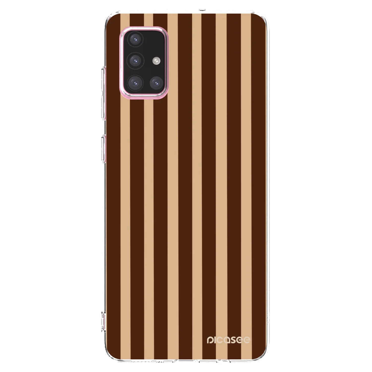 Picasee silikónový prehľadný obal pre Samsung Galaxy A71 A715F - Brown lines