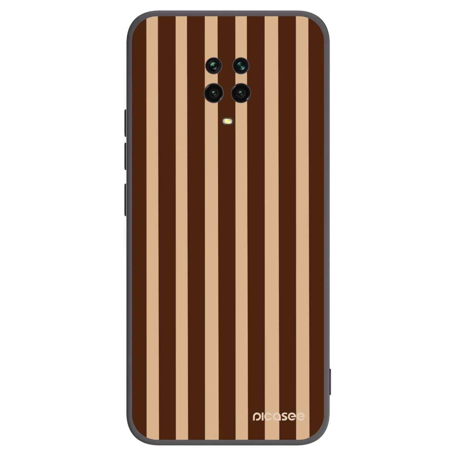 Picasee silikónový čierny obal pre Xiaomi Redmi Note 9 Pro - Brown lines