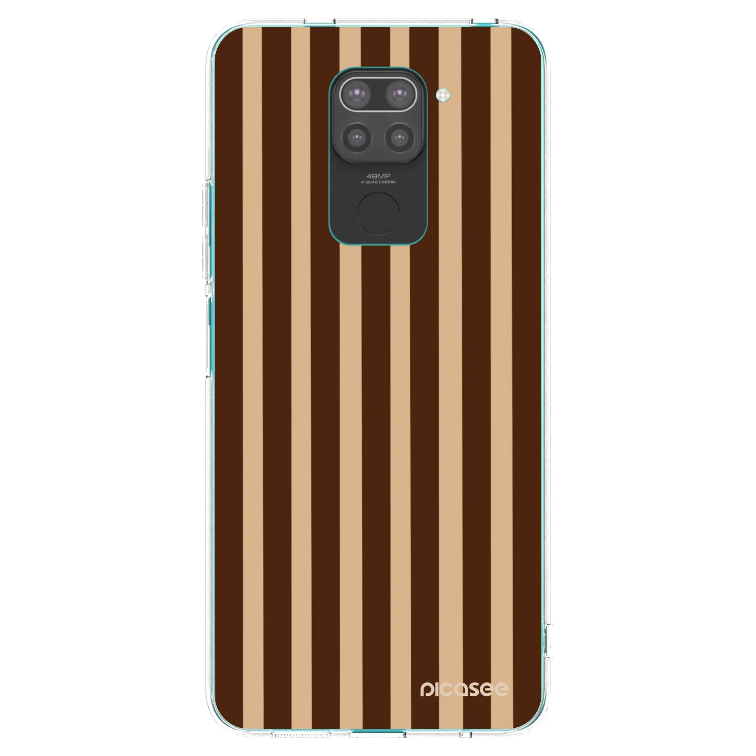 Picasee silikónový čierny obal pre Xiaomi Redmi Note 9 - Brown lines
