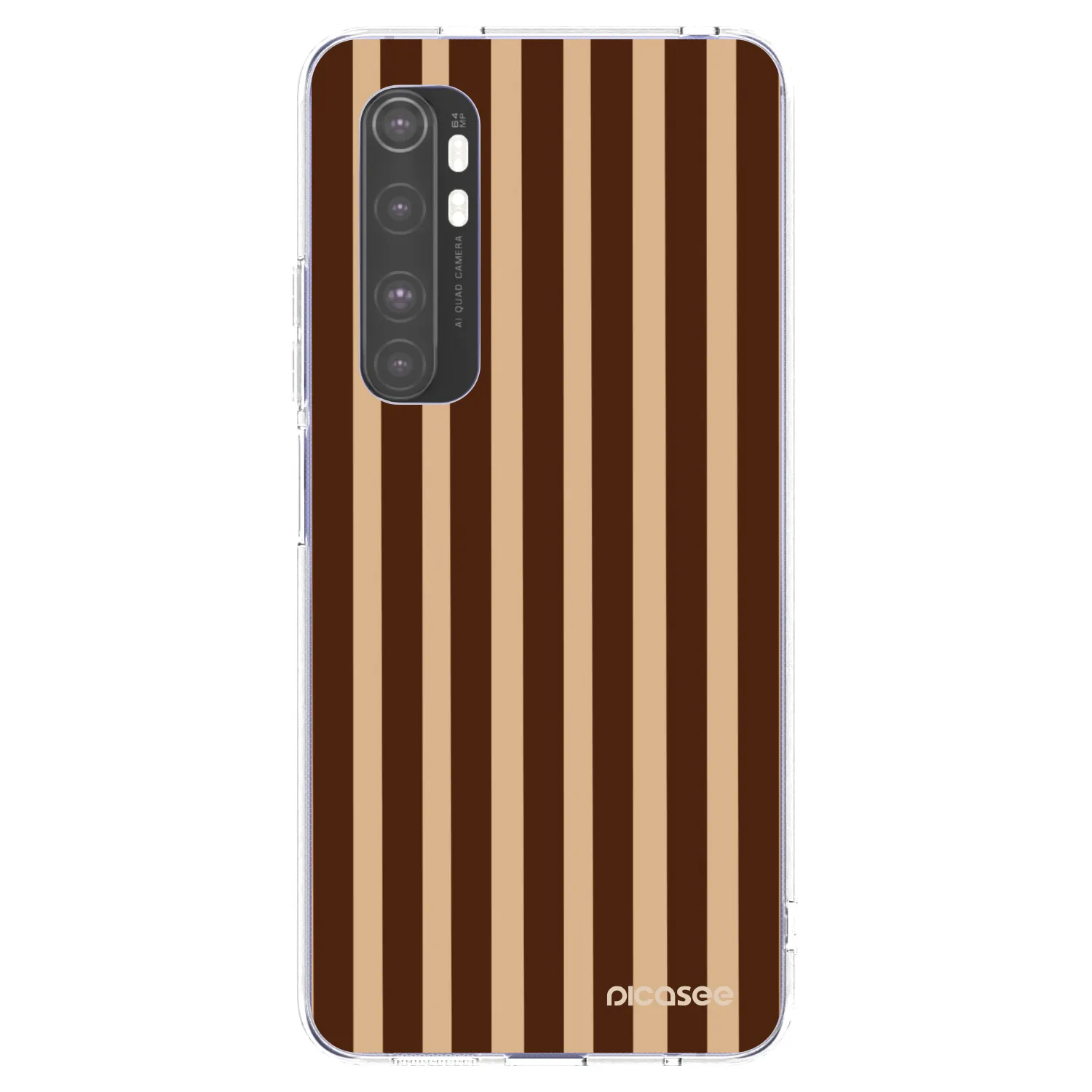 Picasee silikónový prehľadný obal pre Xiaomi Mi Note 10 Lite - Brown lines