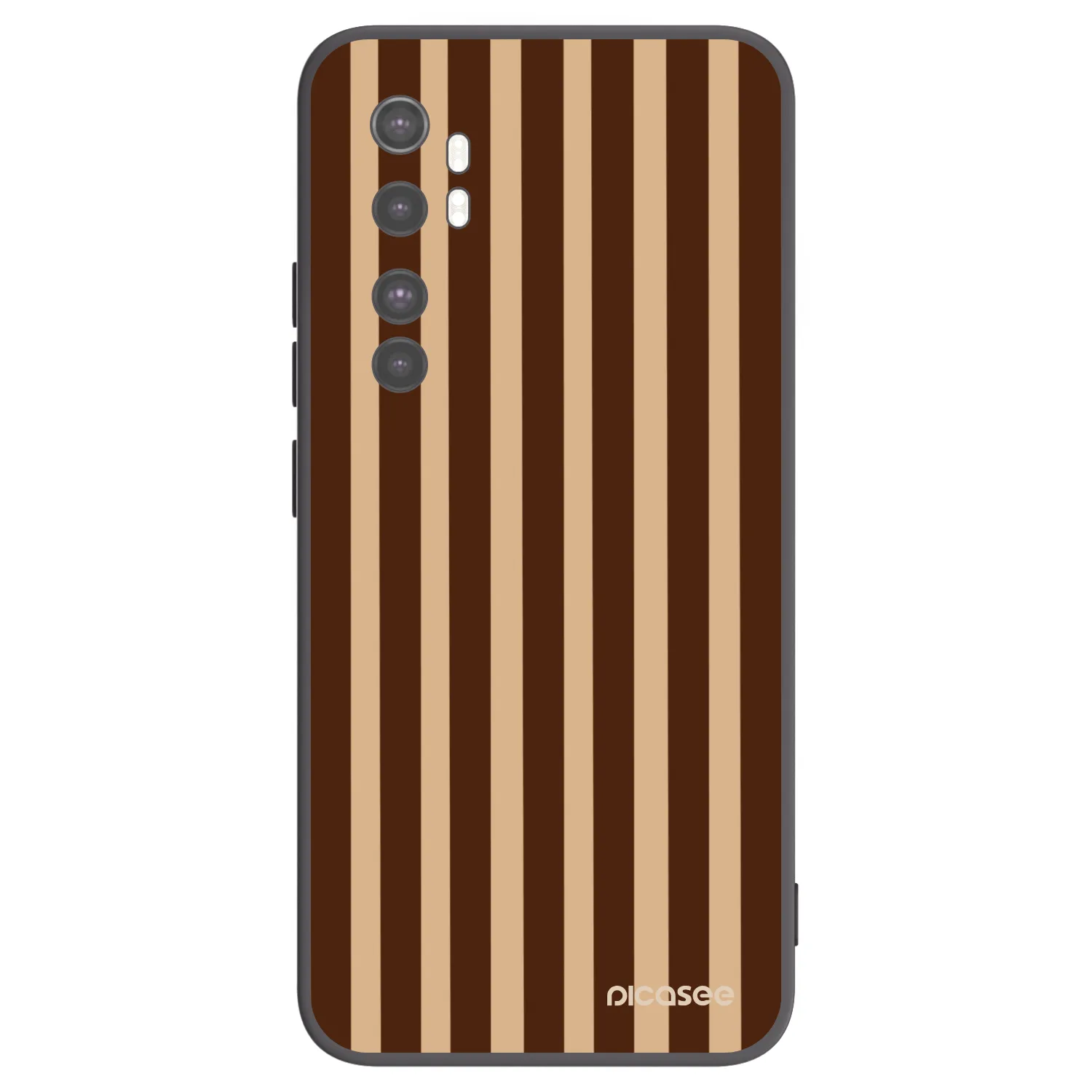 Picasee silikónový čierny obal pre Xiaomi Mi Note 10 Lite - Brown lines
