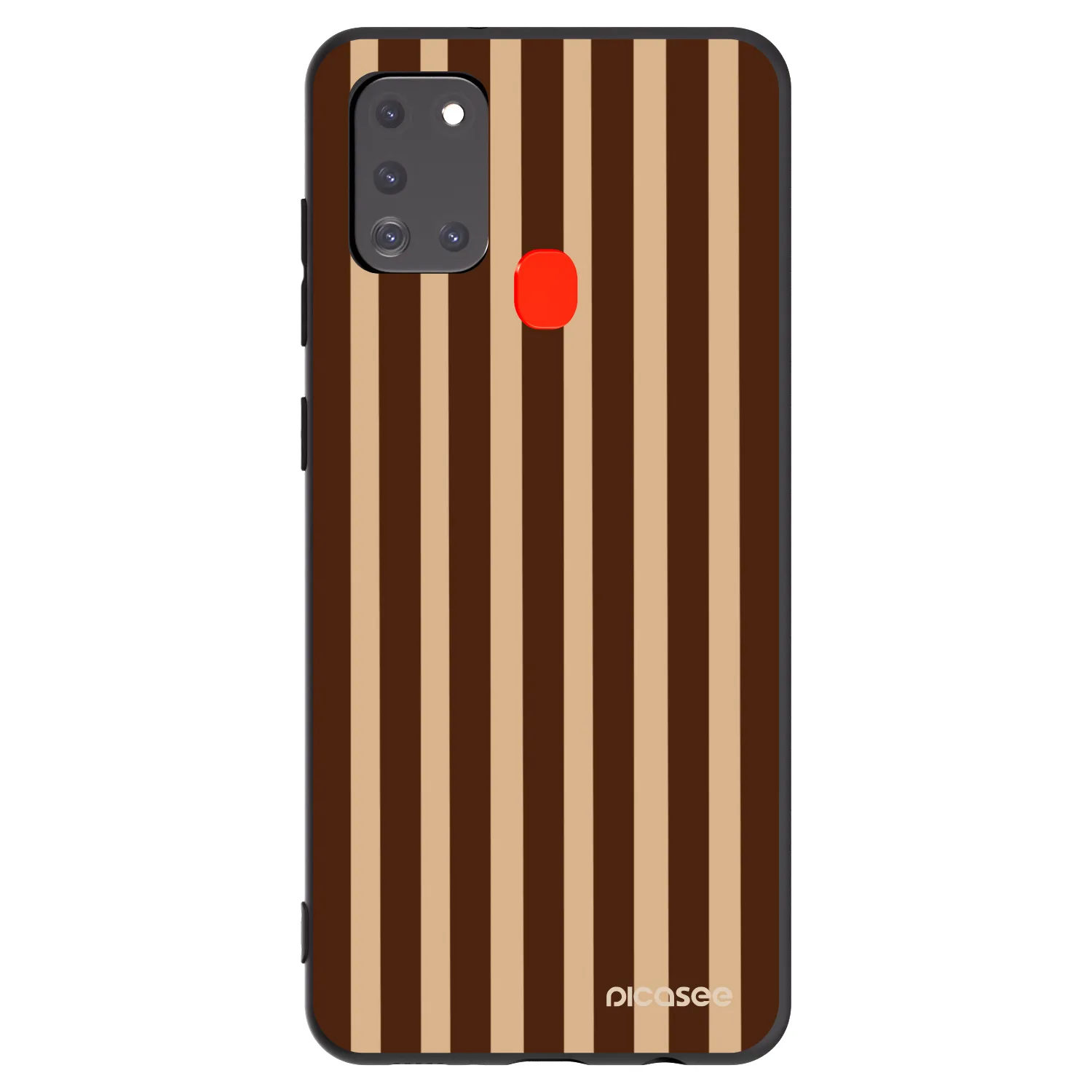 Picasee silikónový čierny obal pre Samsung Galaxy A21s - Brown lines