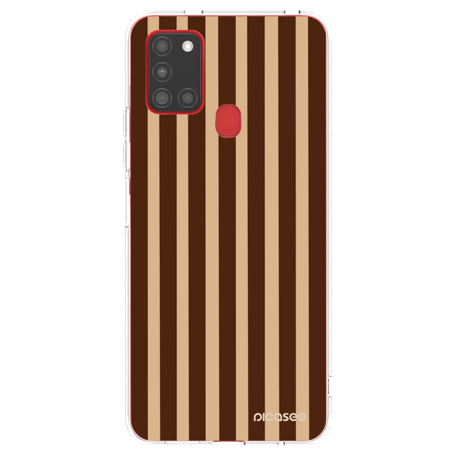 Picasee silikónový prehľadný obal pre Samsung Galaxy A21s - Brown lines