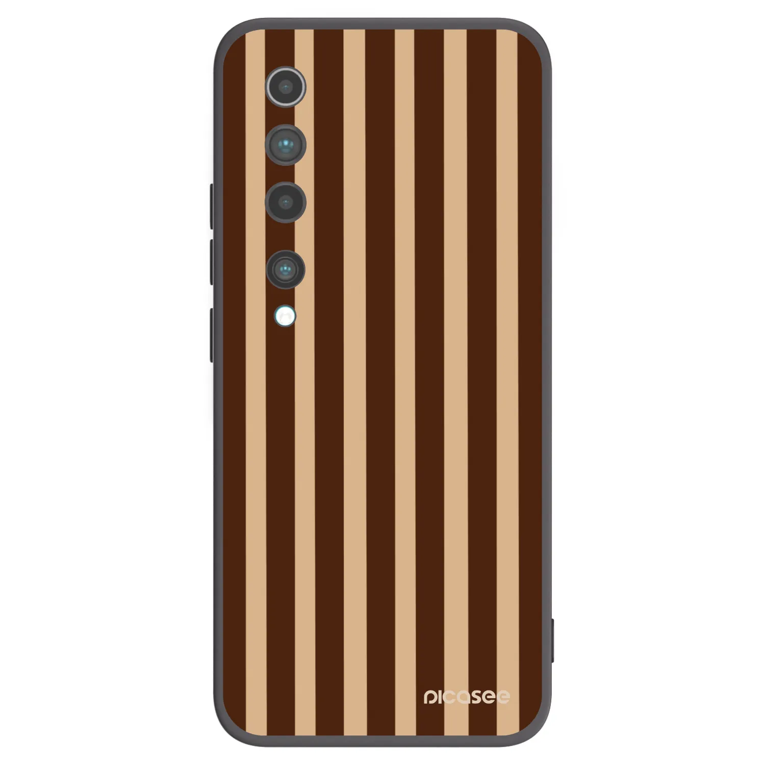 Picasee silikónový čierny obal pre Xiaomi Mi 10 - Brown lines
