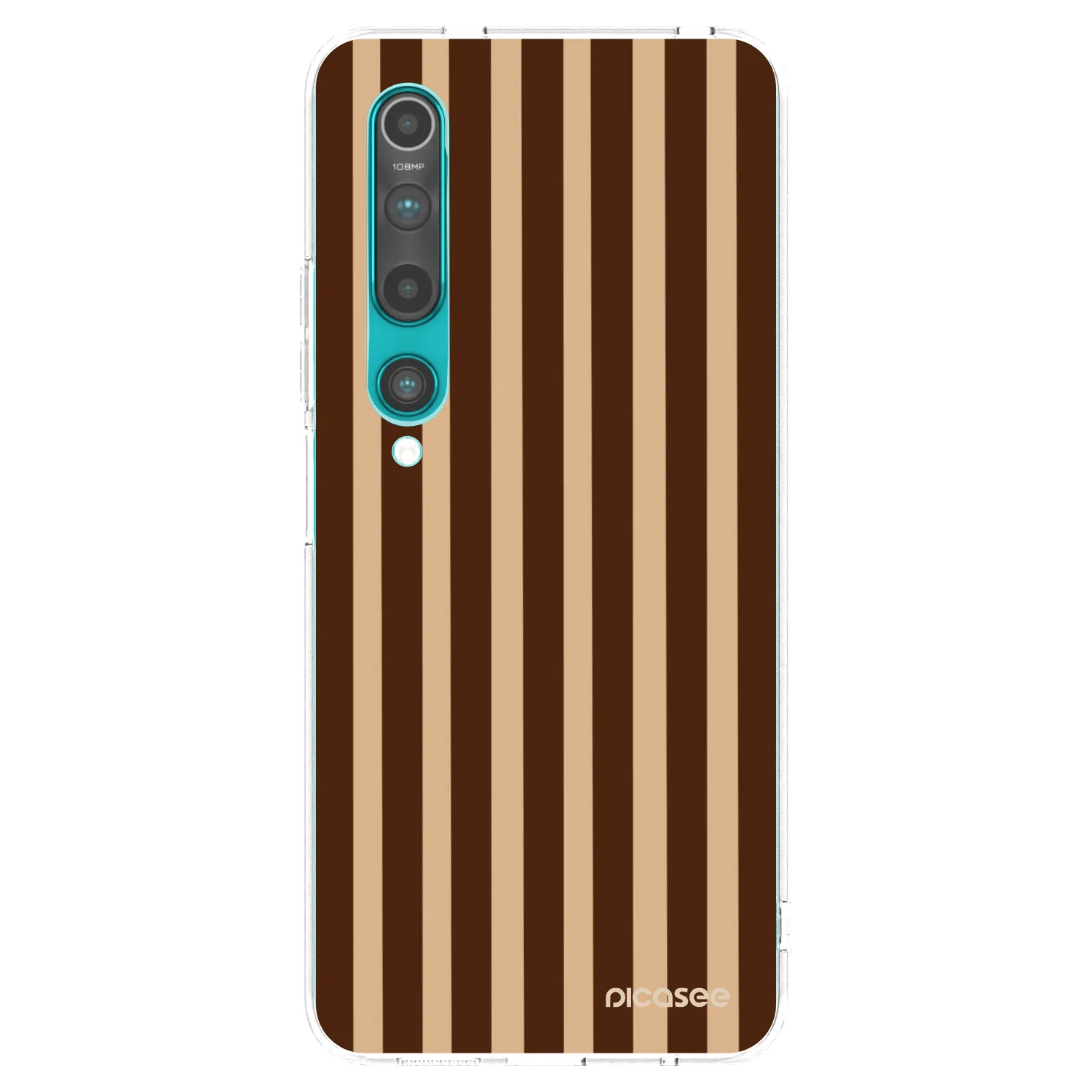 Picasee silikónový prehľadný obal pre Xiaomi Mi 10 - Brown lines