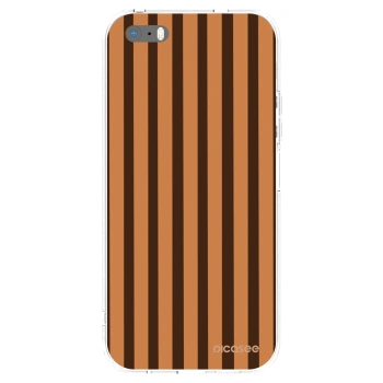 Picasee silikónový prehľadný obal pre Apple iPhone 5/5S/SE - Caramel lines