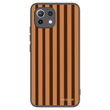Picasee silikónový čierny obal pre Xiaomi Mi 11 Lite - Caramel lines