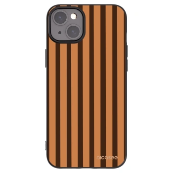 Picasee silikónový čierny obal pre Apple iPhone 15 Plus - Caramel lines