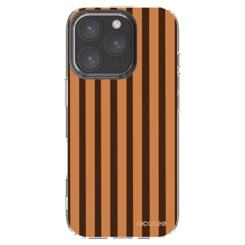 Picasee silikónový prehľadný obal pre Apple iPhone 16 Pro - Caramel lines