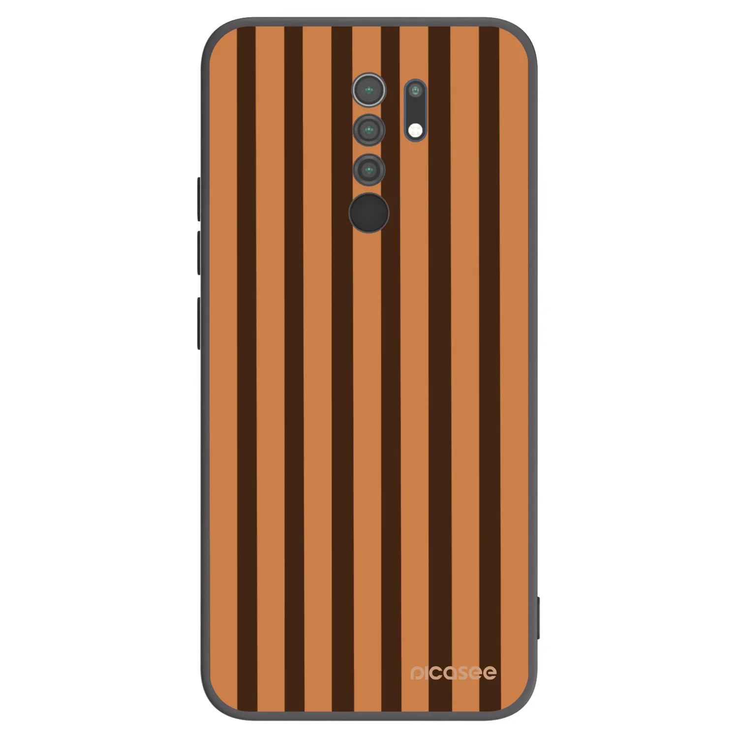Picasee silikónový čierny obal pre Xiaomi Redmi 9 - Caramel lines