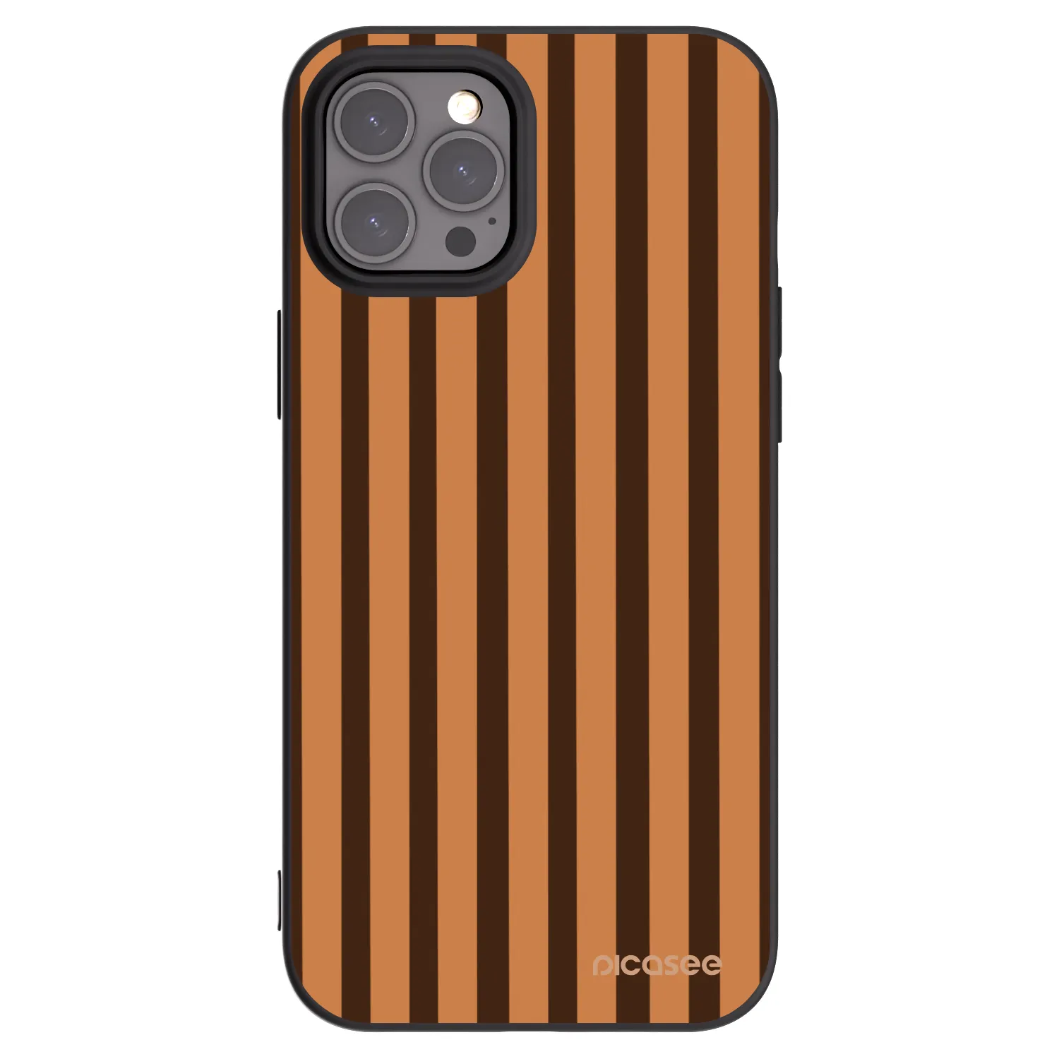 Picasee silikónový čierny obal pre Apple iPhone 12 Pro Max - Caramel lines