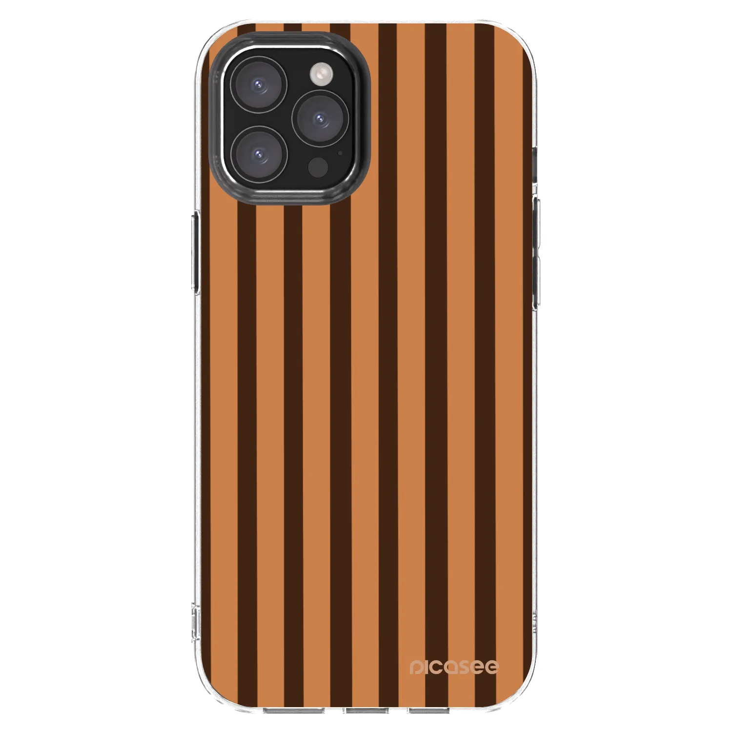 Picasee silikónový prehľadný obal pre Apple iPhone 12 Pro Max - Caramel lines