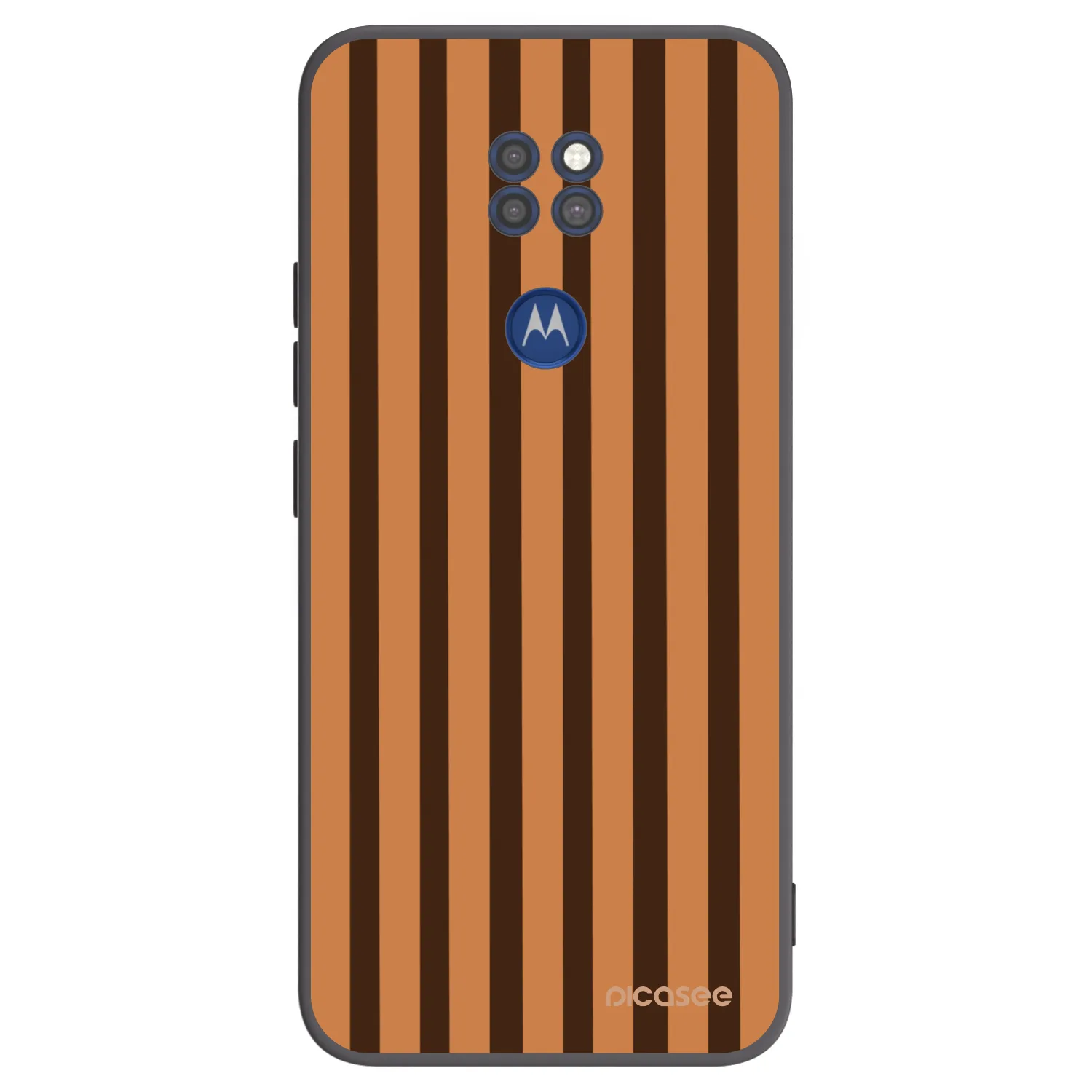 Picasee silikónový čierny obal pre Motorola Moto G9 Play - Caramel lines