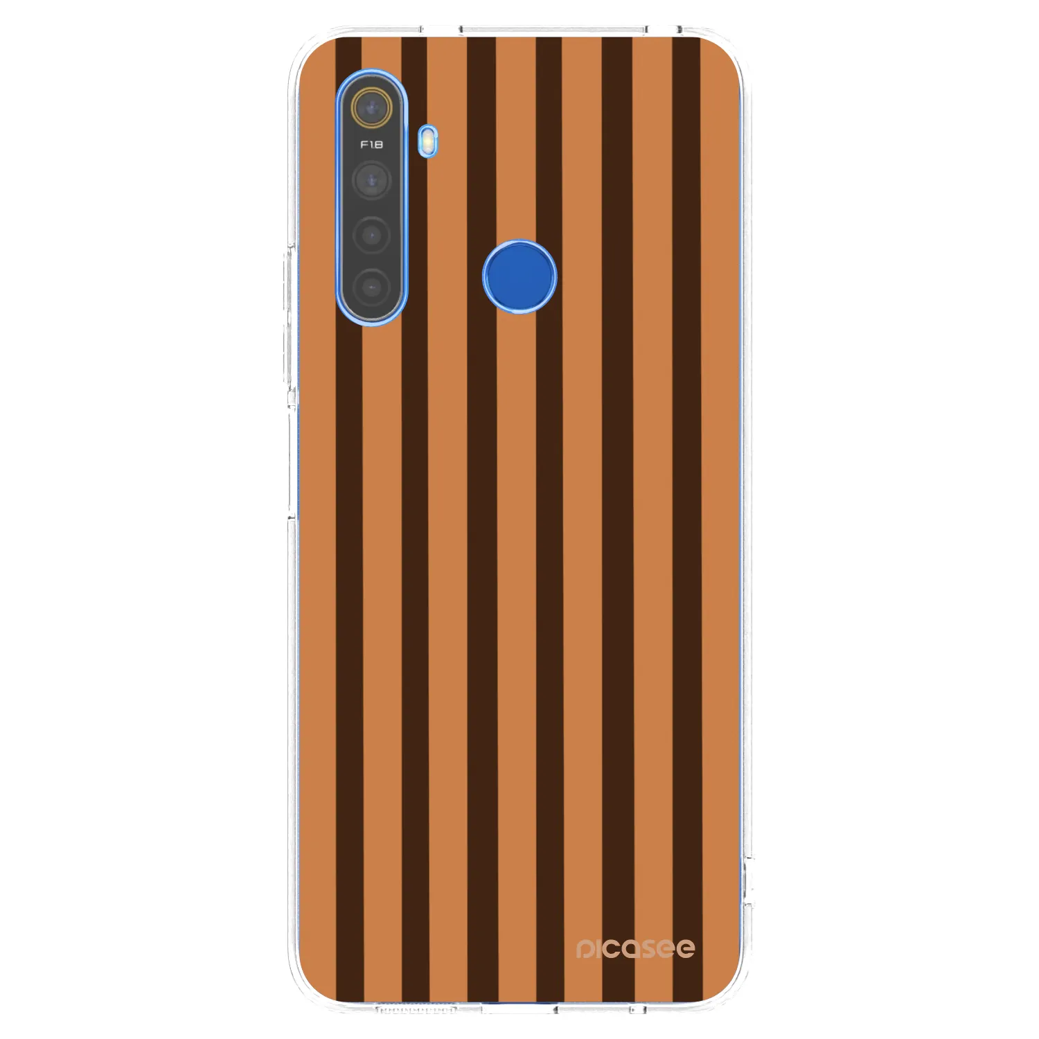 Picasee silikónový prehľadný obal pre Realme 5 - Caramel lines