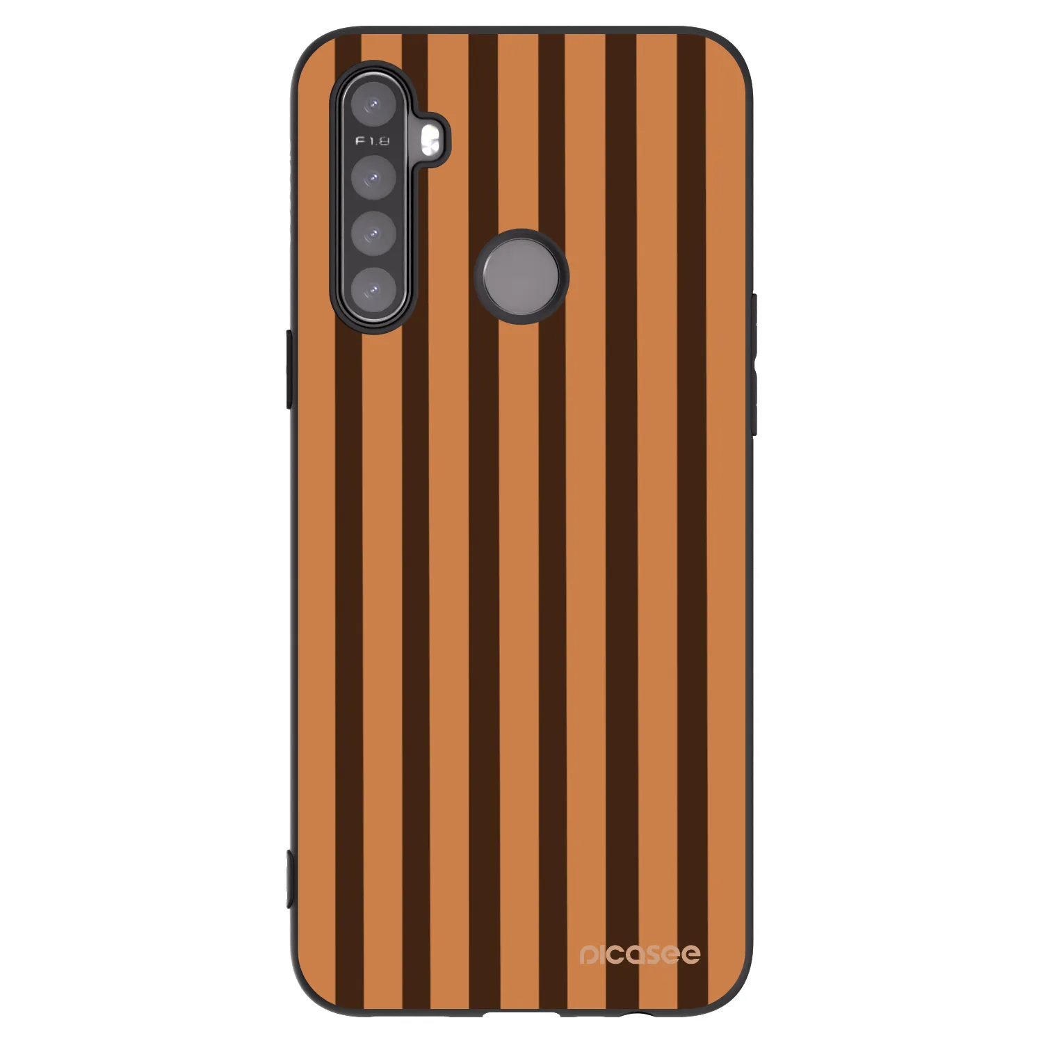 Picasee silikónový čierny obal pre Realme 5 - Caramel lines