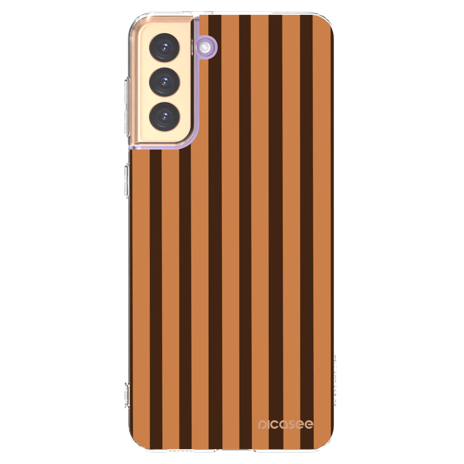 Picasee silikónový prehľadný obal pre Samsung Galaxy S21+ 5G G996F - Caramel lines