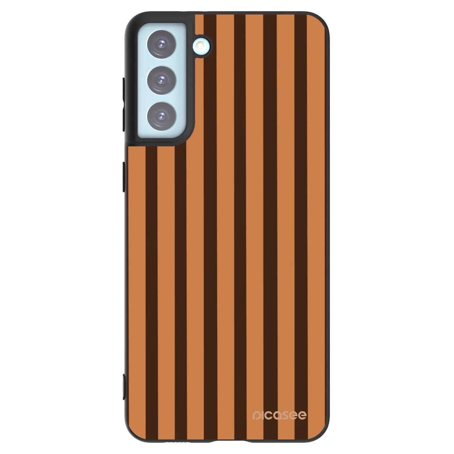 Picasee silikónový čierny obal pre Samsung Galaxy S21+ 5G G996F - Caramel lines