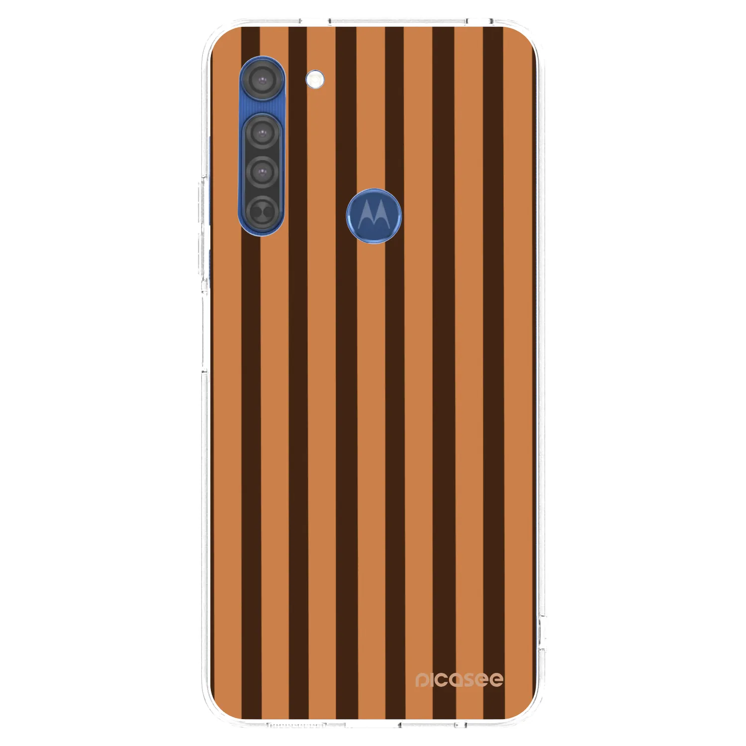 Picasee silikónový prehľadný obal pre Motorola Moto G8 - Caramel lines