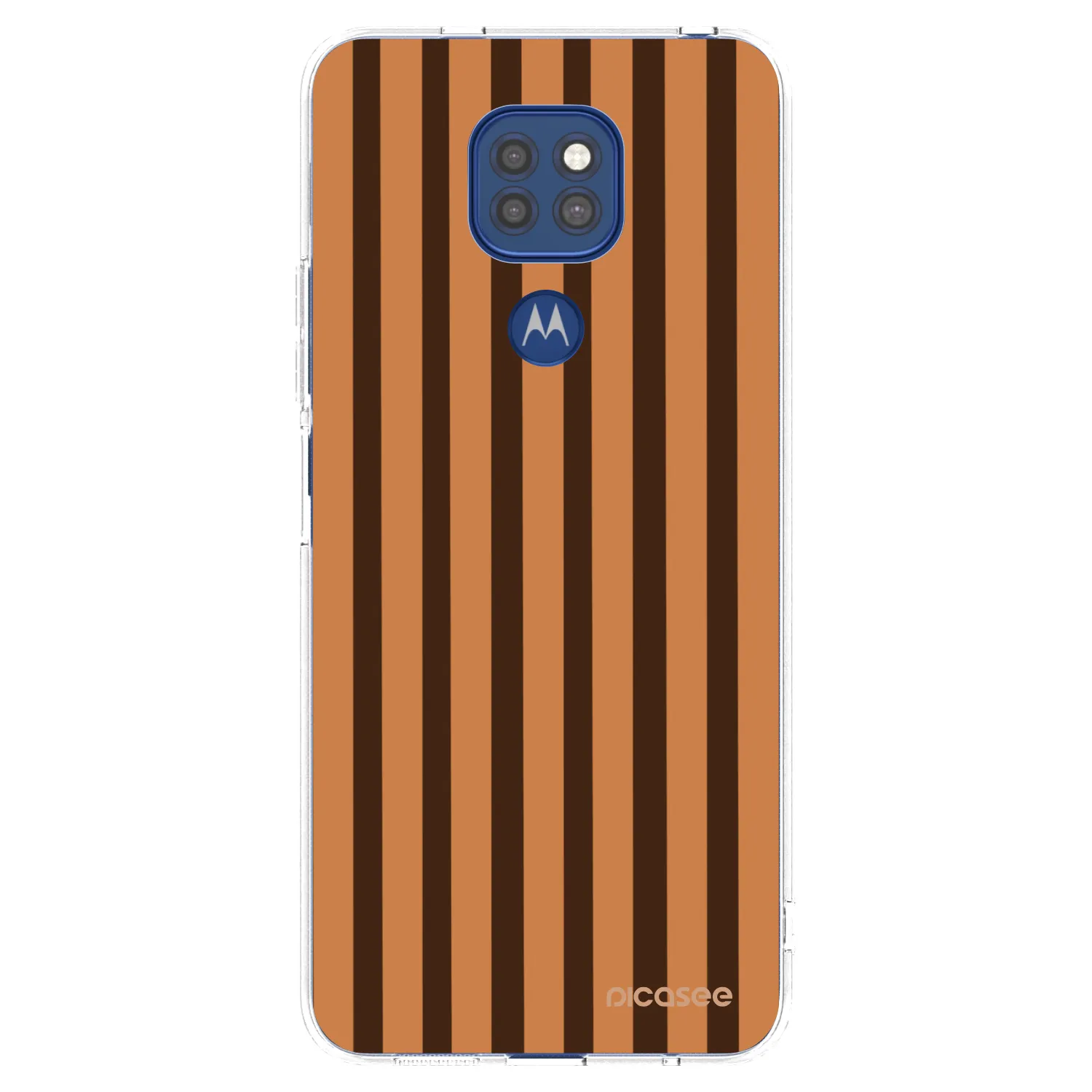 Picasee silikónový prehľadný obal pre Motorola Moto G9 Play - Caramel lines