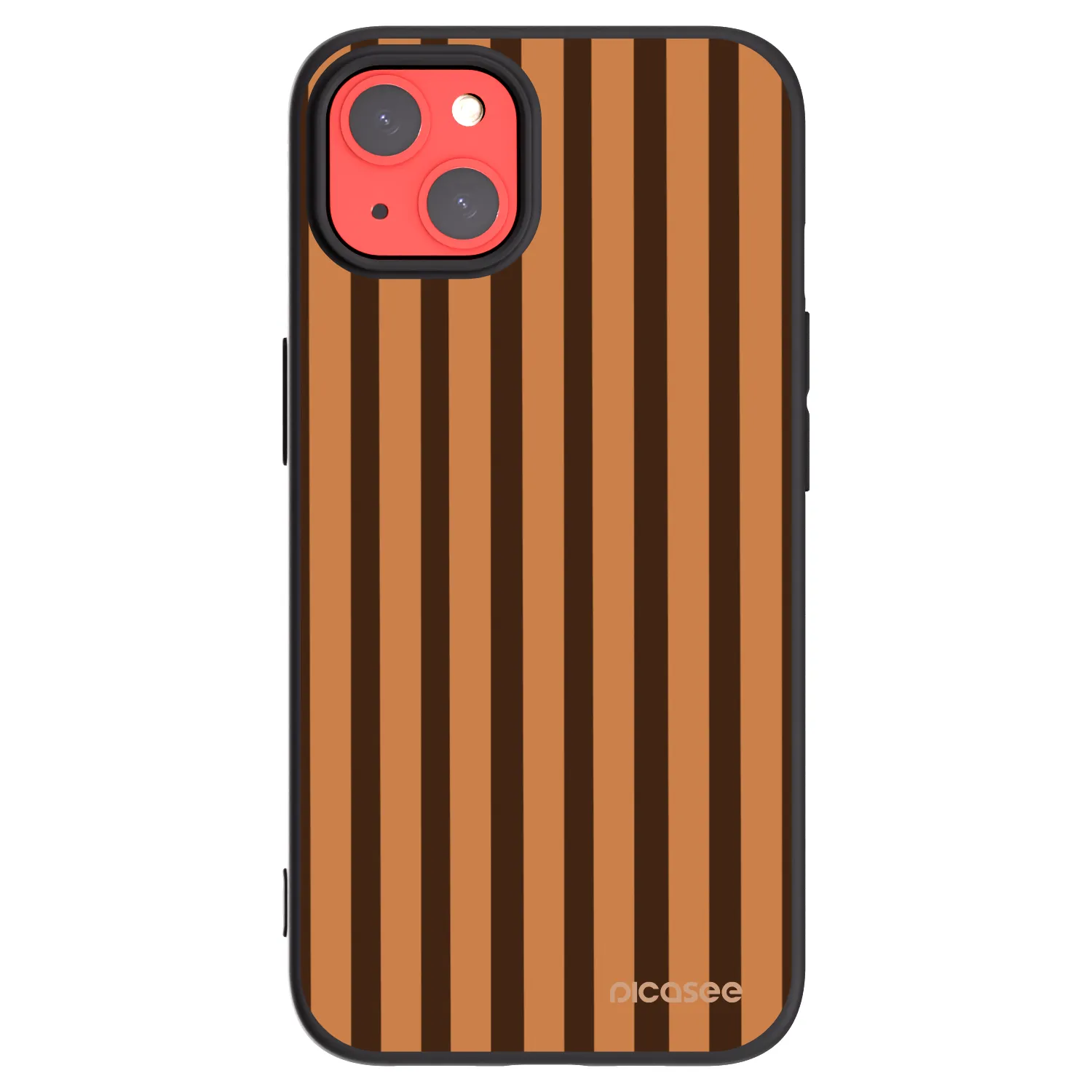 Picasee silikónový čierny obal pre Apple iPhone 13 - Caramel lines
