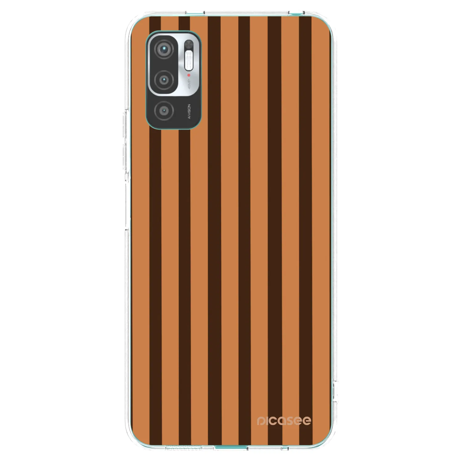 Picasee silikónový prehľadný obal pre Xiaomi Redmi Note 10 5G - Caramel lines