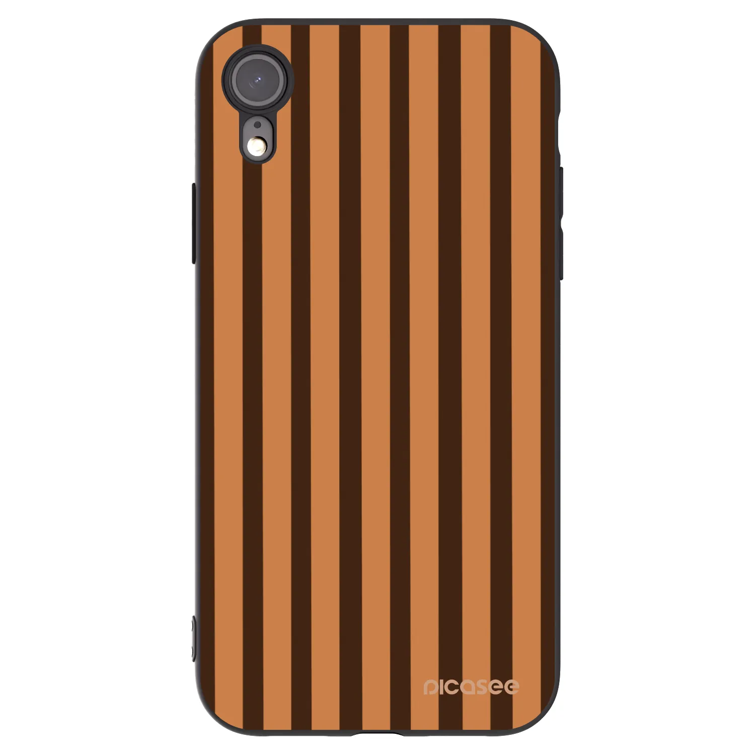 Picasee silikónový čierny obal pre Apple iPhone XR - Caramel lines
