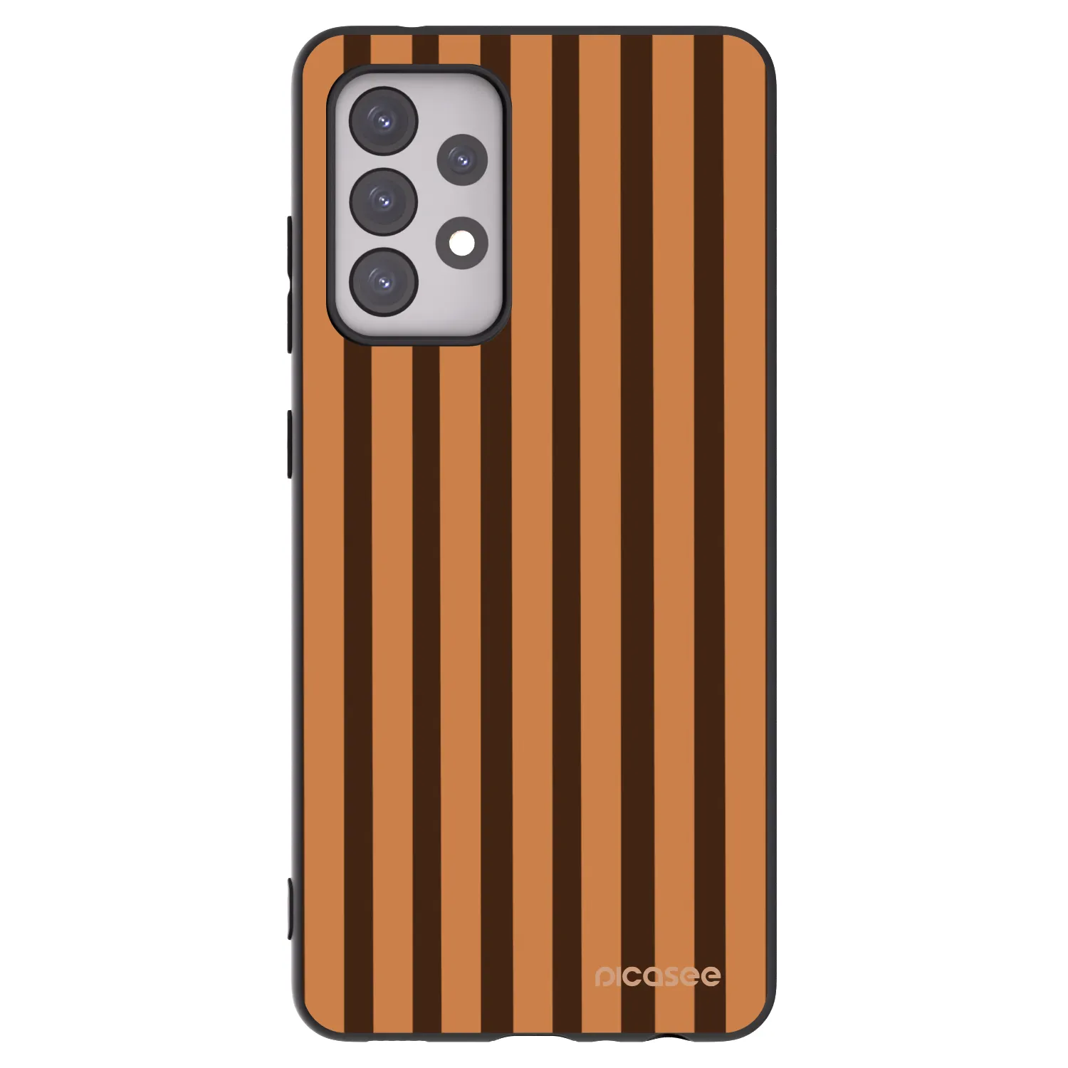 Picasee silikónový čierny obal pre Samsung Galaxy A52s 5G A528B - Caramel lines