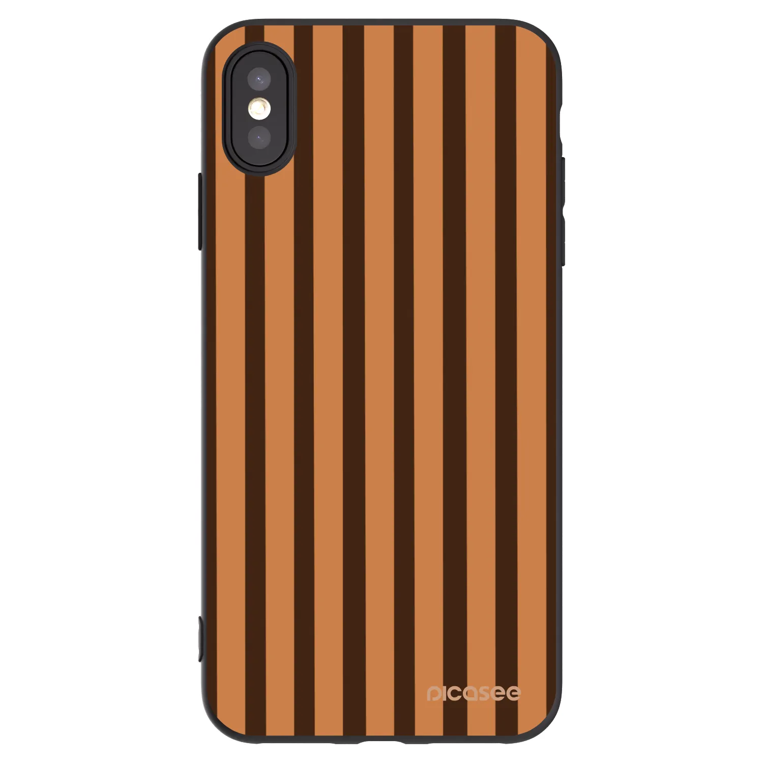 Picasee silikónový čierny obal pre Apple iPhone XS Max - Caramel lines