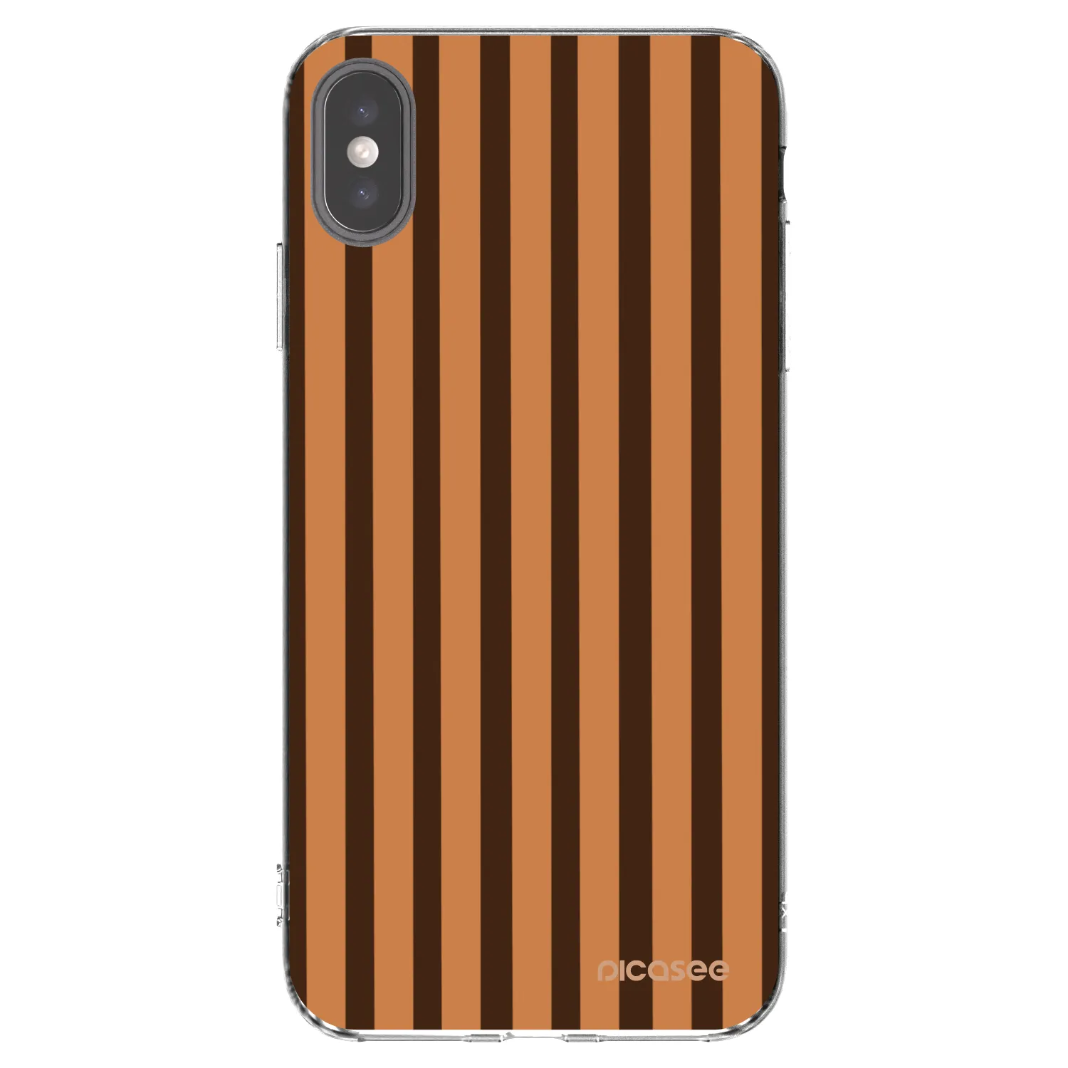 Picasee silikónový prehľadný obal pre Apple iPhone XS Max - Caramel lines