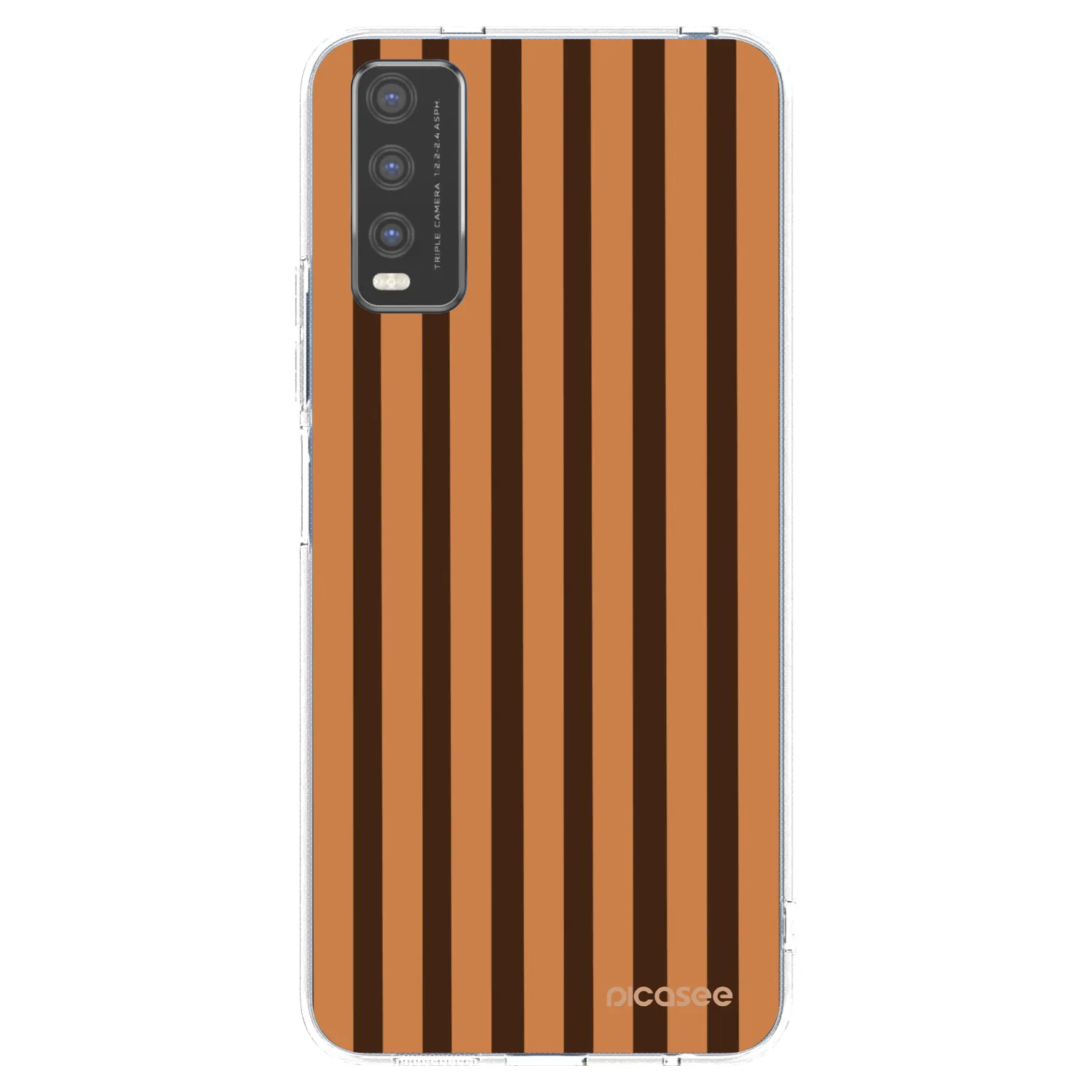 Picasee silikónový prehľadný obal pre Vivo Y20s - Caramel lines