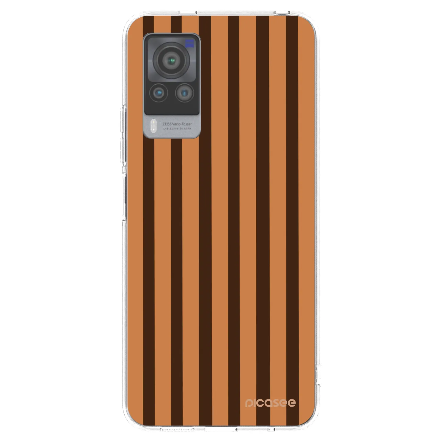 Picasee silikónový prehľadný obal pre Vivo X60 Pro 5G - Caramel lines