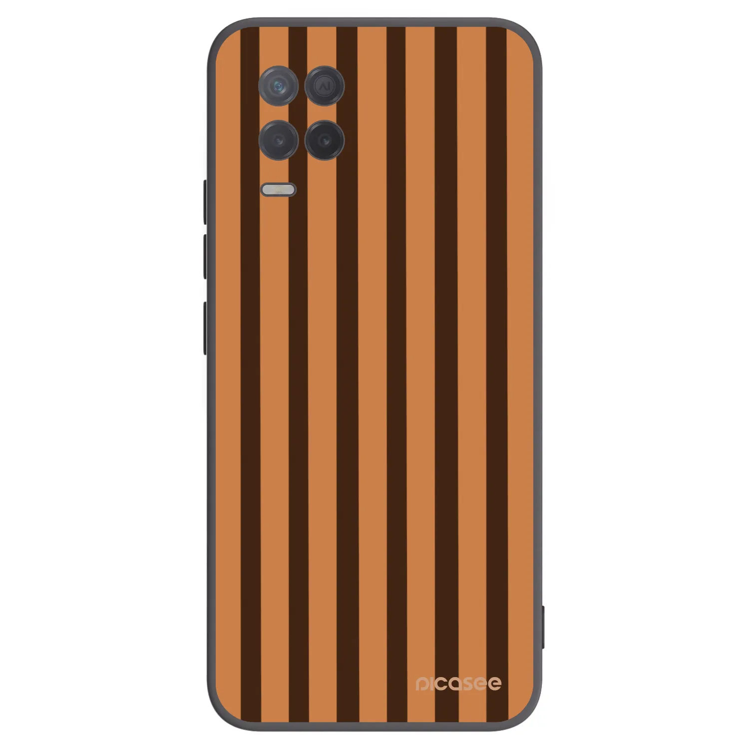 Picasee silikónový čierny obal pre Realme 8 5G - Caramel lines