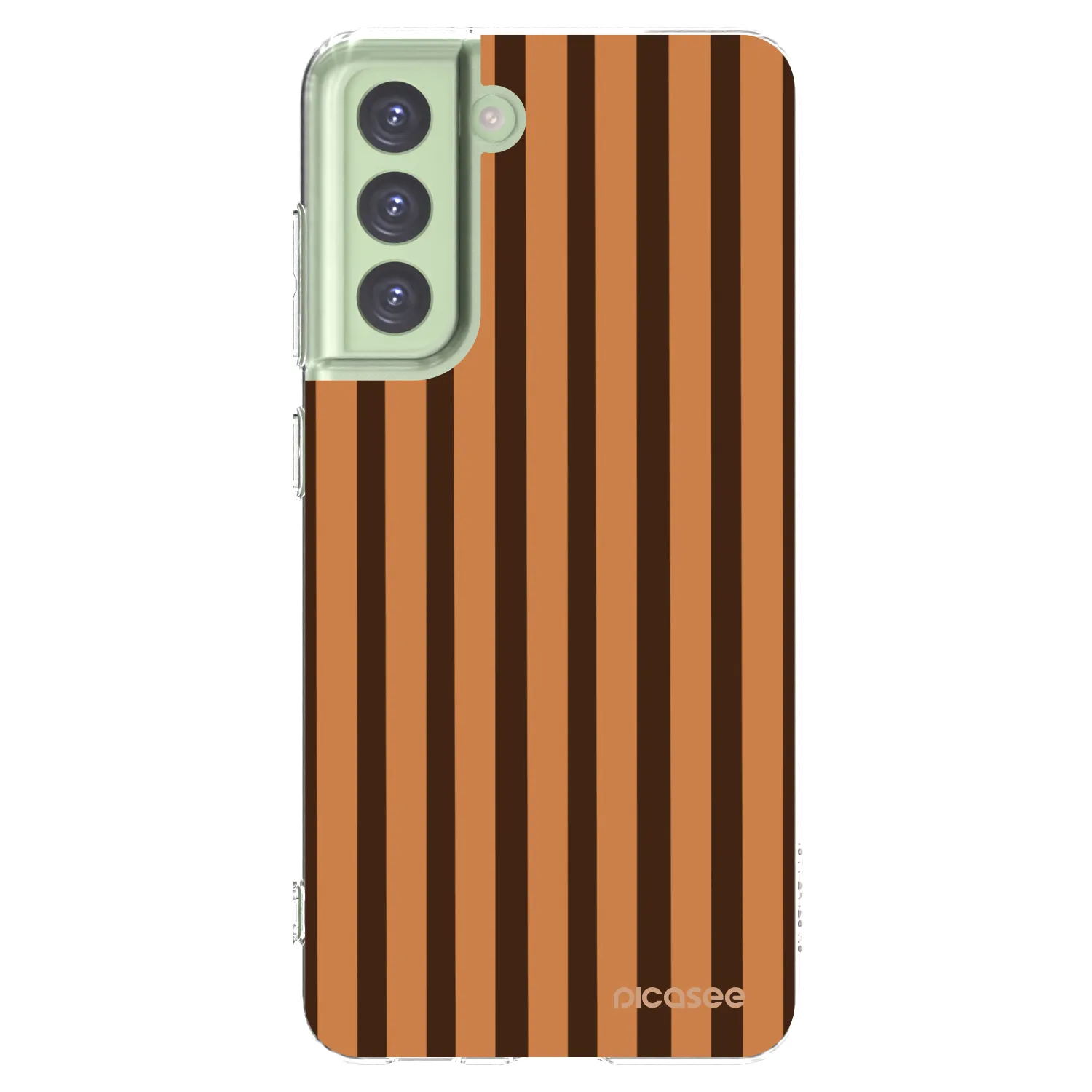 Picasee silikónový prehľadný obal pre Samsung Galaxy S21 FE 5G - Caramel lines