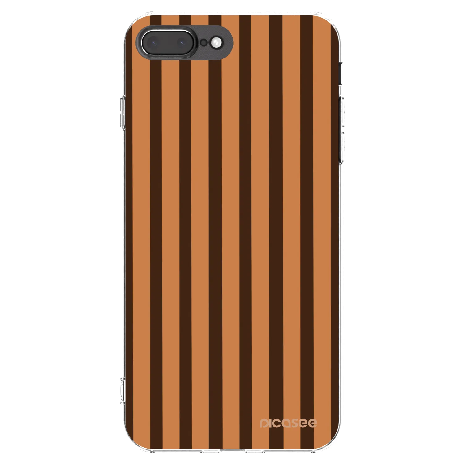 Picasee silikónový prehľadný obal pre Apple iPhone 7 Plus - Caramel lines