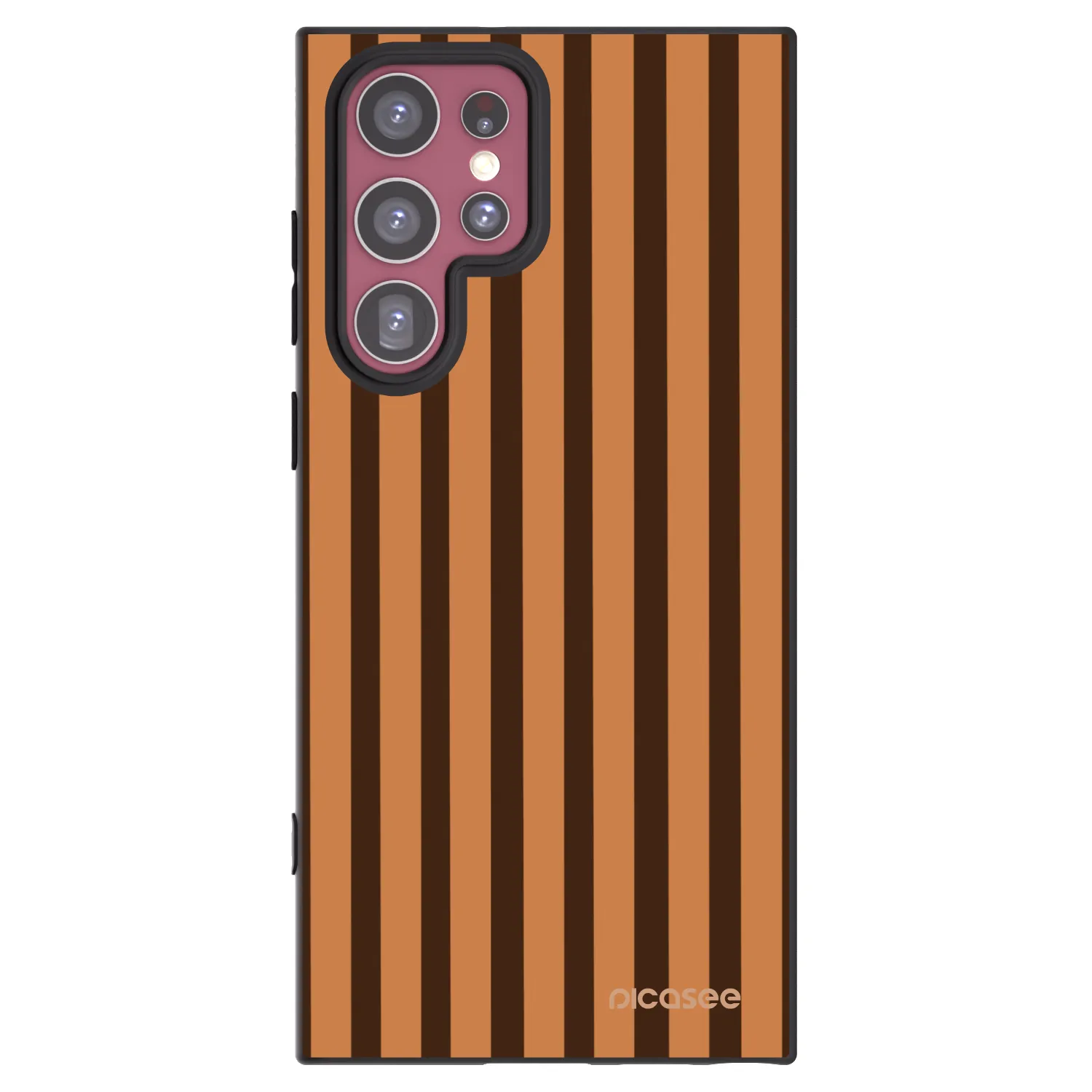 Picasee silikónový čierny obal pre Samsung Galaxy S22 Ultra 5G - Caramel lines