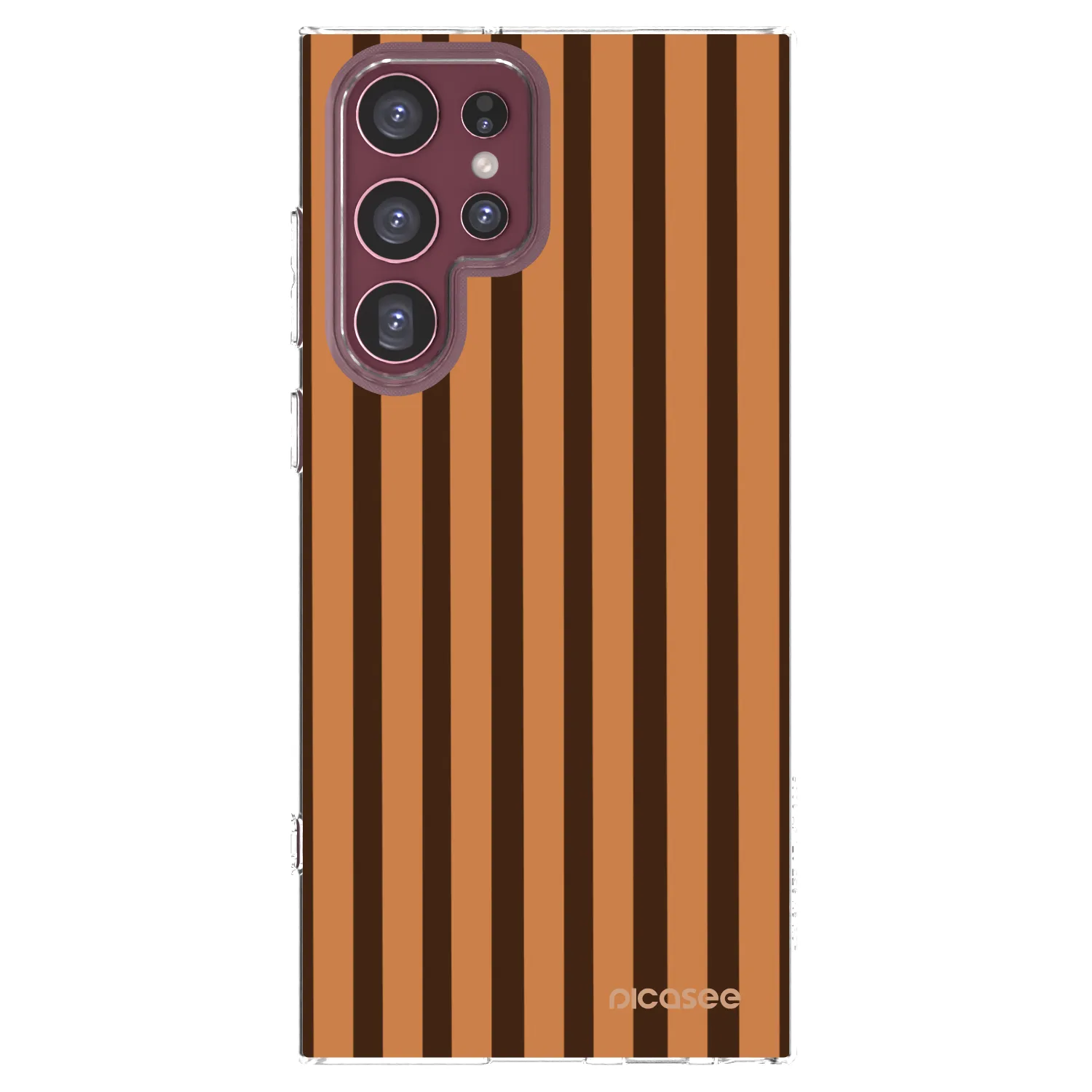 Picasee silikónový prehľadný obal pre Samsung Galaxy S22 Ultra 5G - Caramel lines