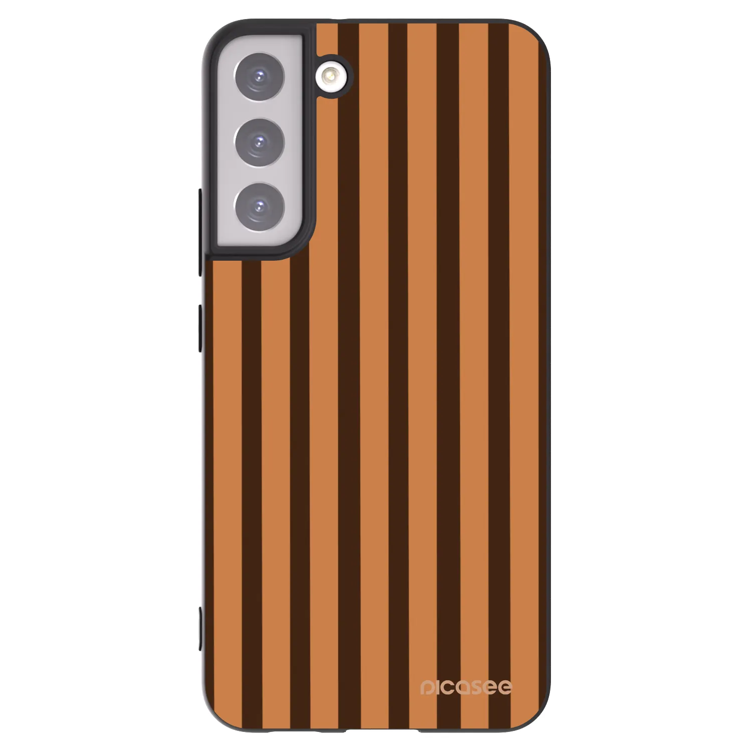 Picasee silikónový čierny obal pre Samsung Galaxy S22+ 5G - Caramel lines