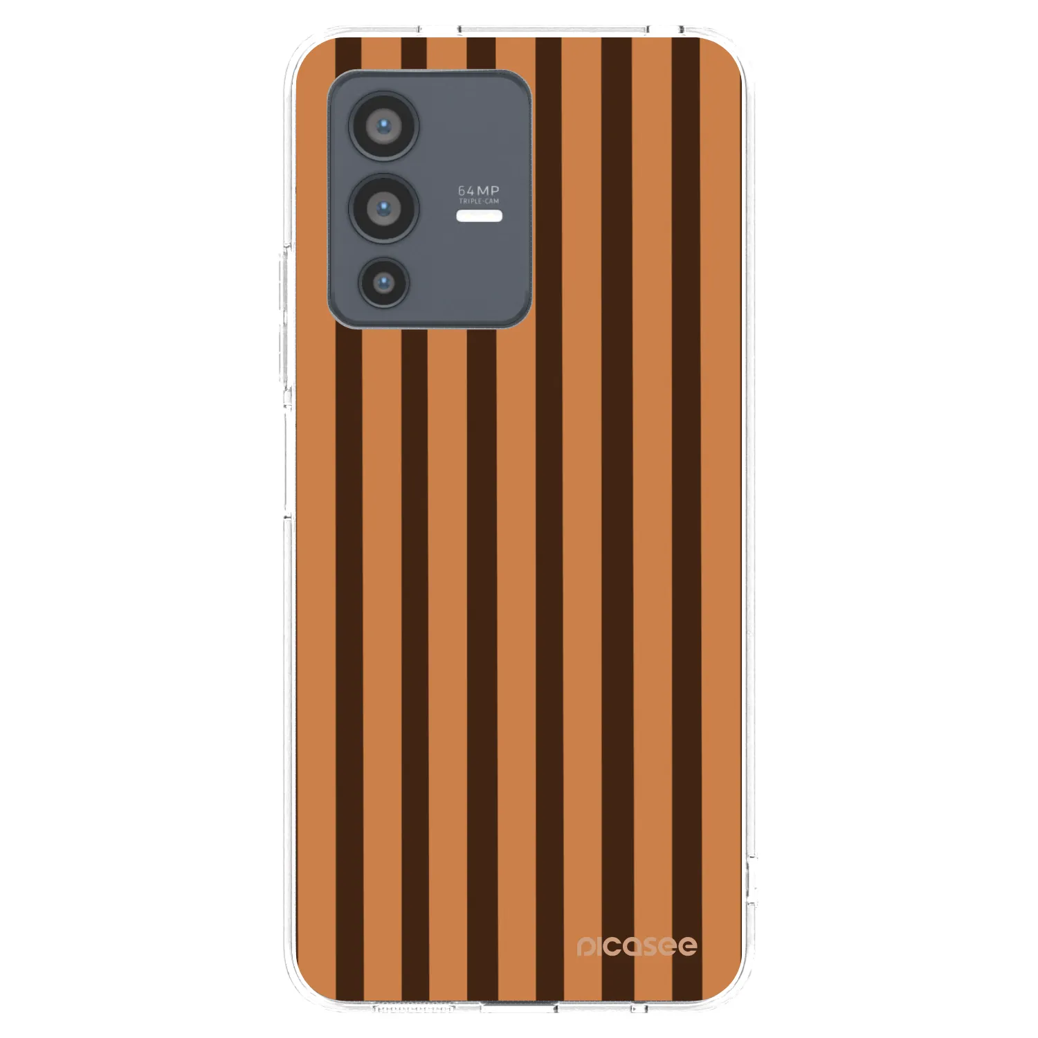 Picasee silikónový prehľadný obal pre Vivo V23 5G - Caramel lines