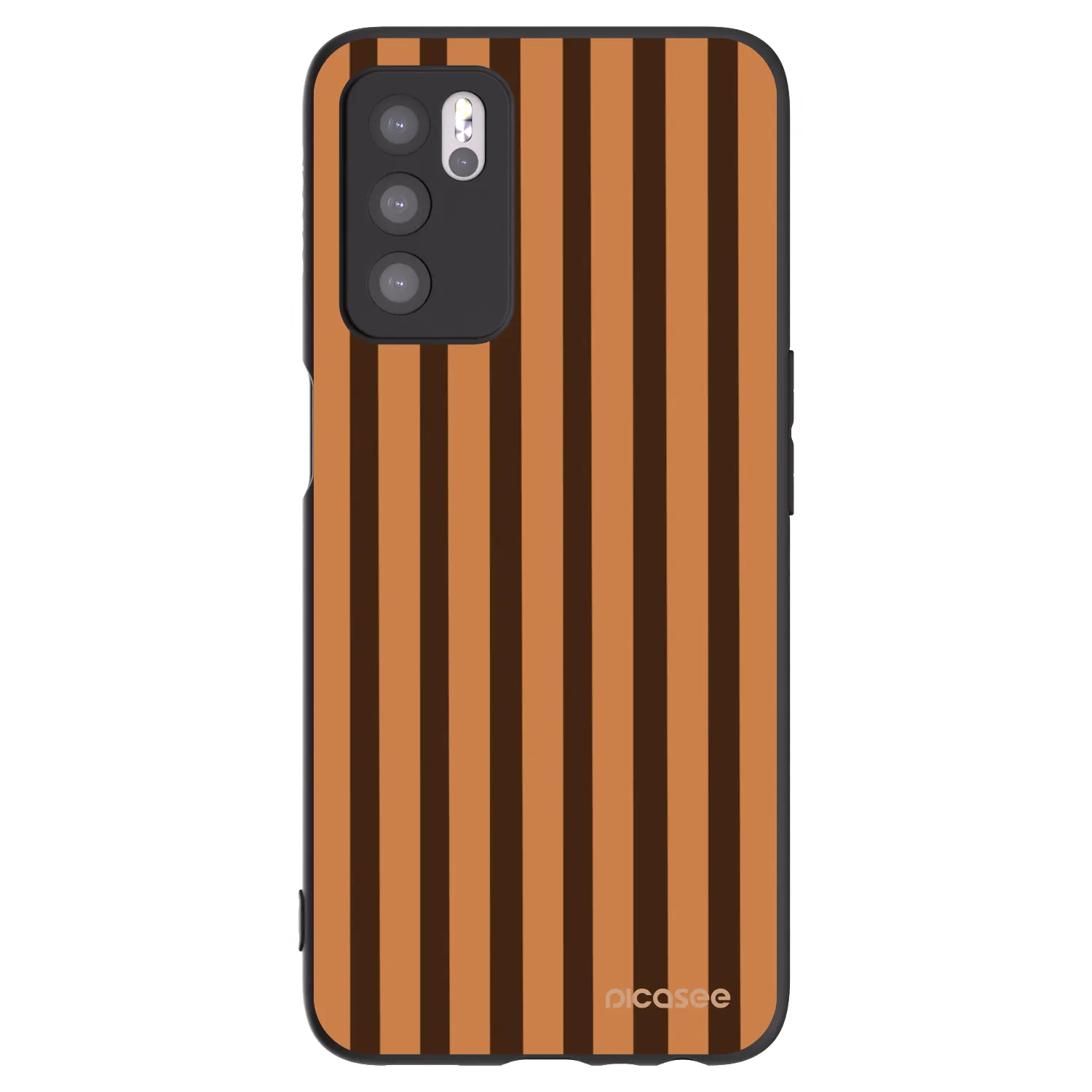 Picasee silikónový čierny obal pre OPPO A16s - Caramel lines
