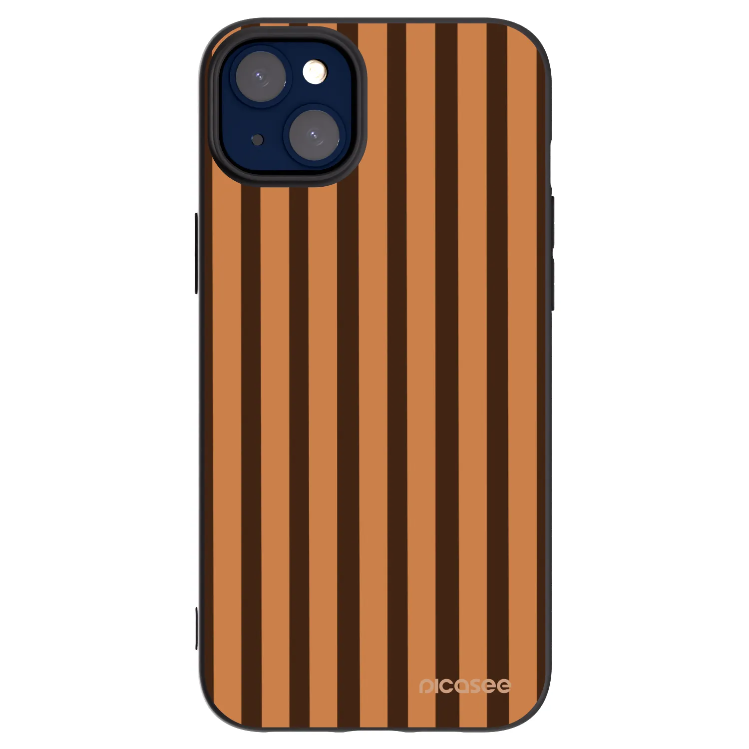 Picasee silikónový čierny obal pre Apple iPhone 14 Plus - Caramel lines