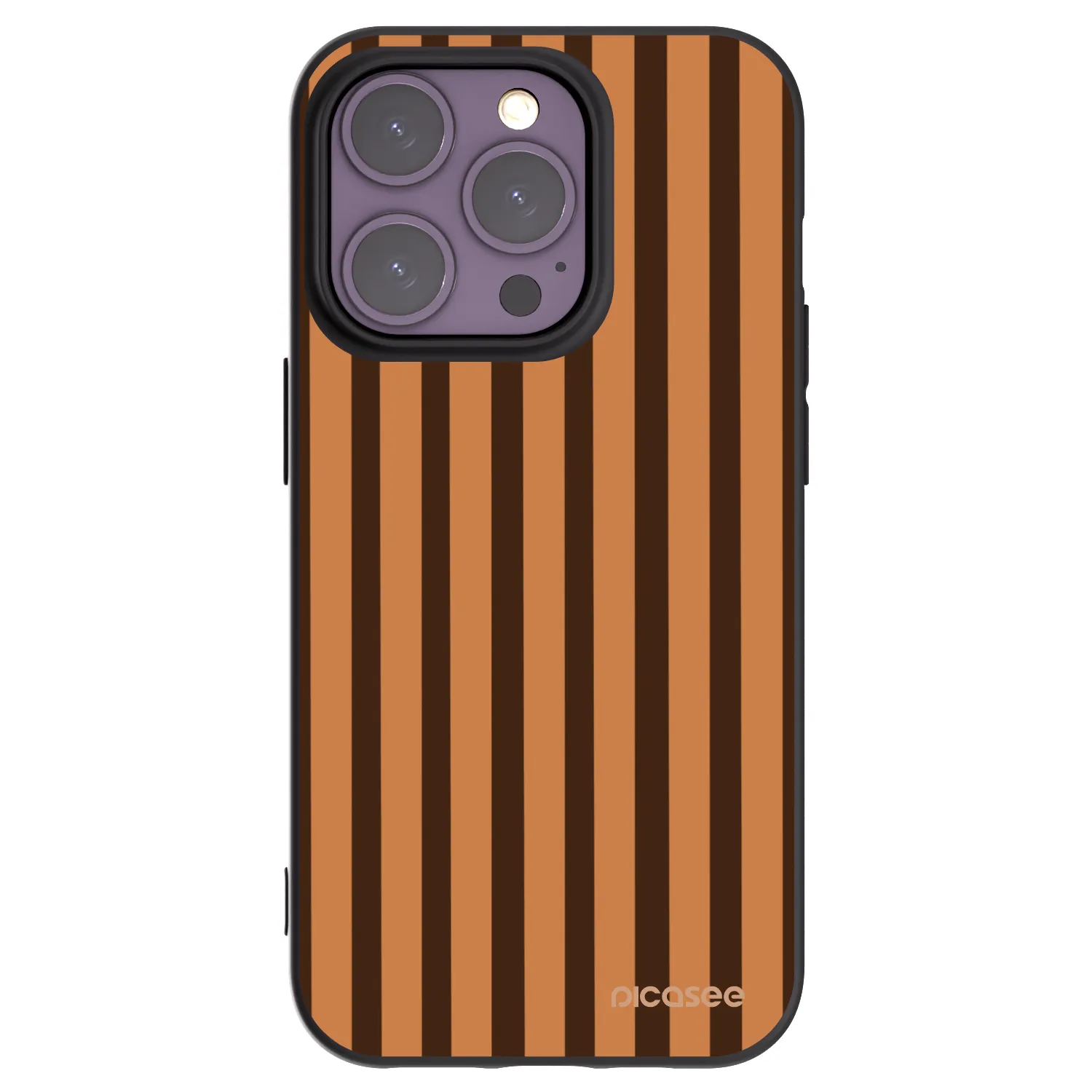 Picasee silikónový čierny obal pre Apple iPhone 14 Pro - Caramel lines